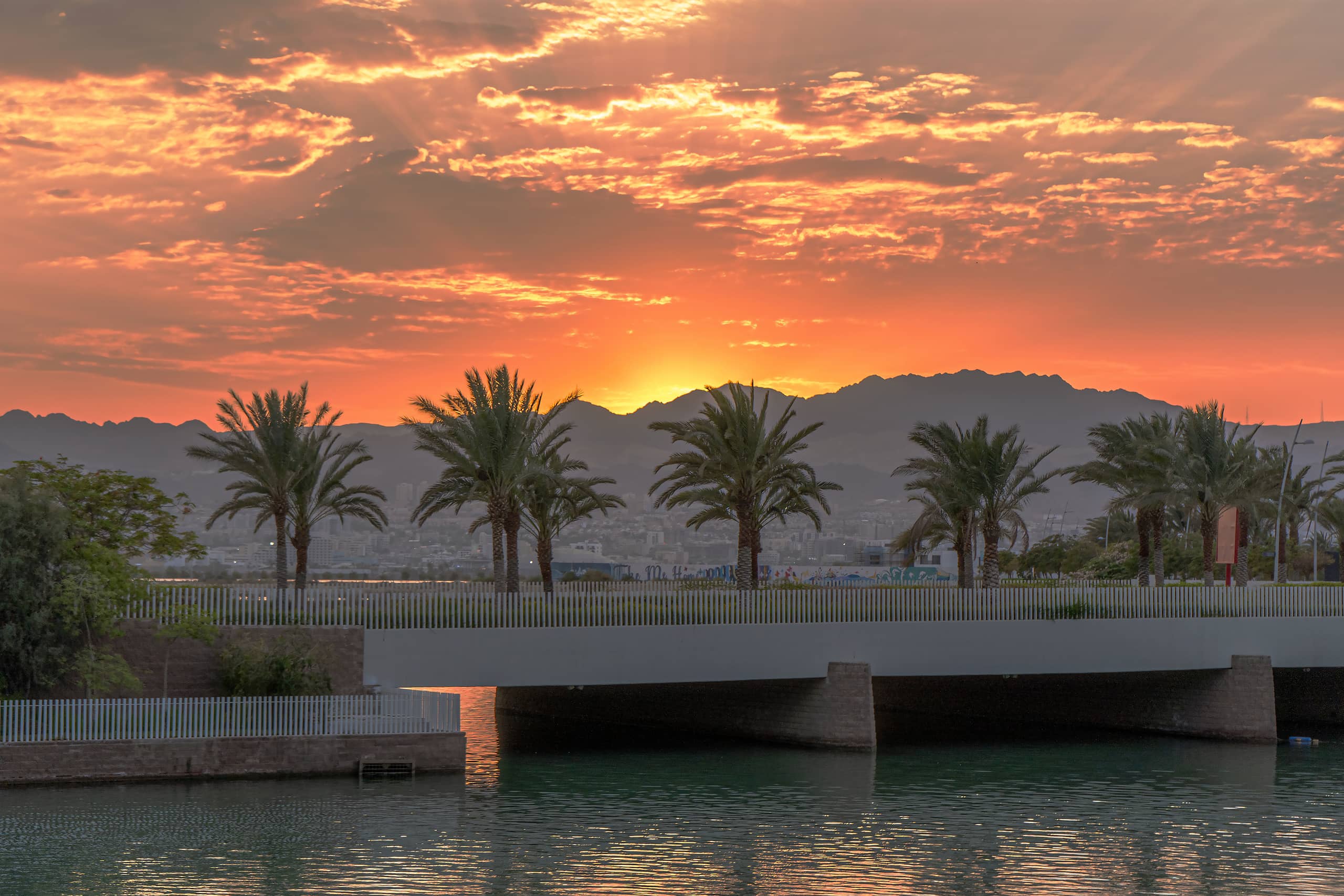 Aqaba Beach Palam Sunset Orang, a fine-art photograph by Ali Abu Ras