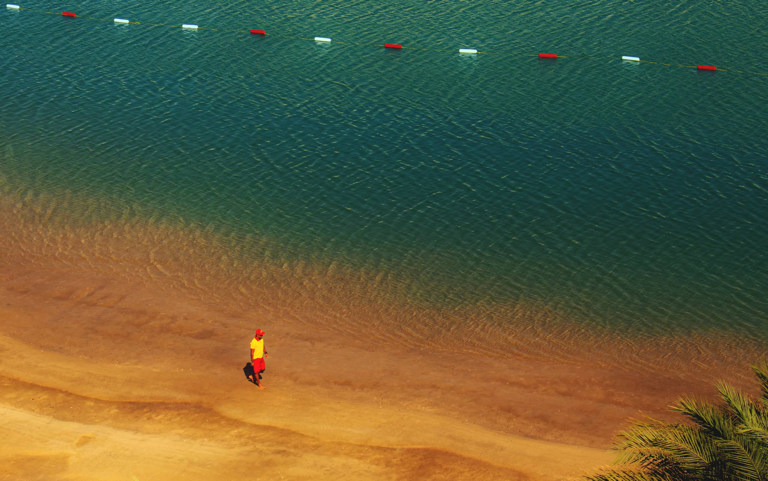 People Landscape Beach Green Water Aqaba, a fine-art photograph by Ali Abu Ras