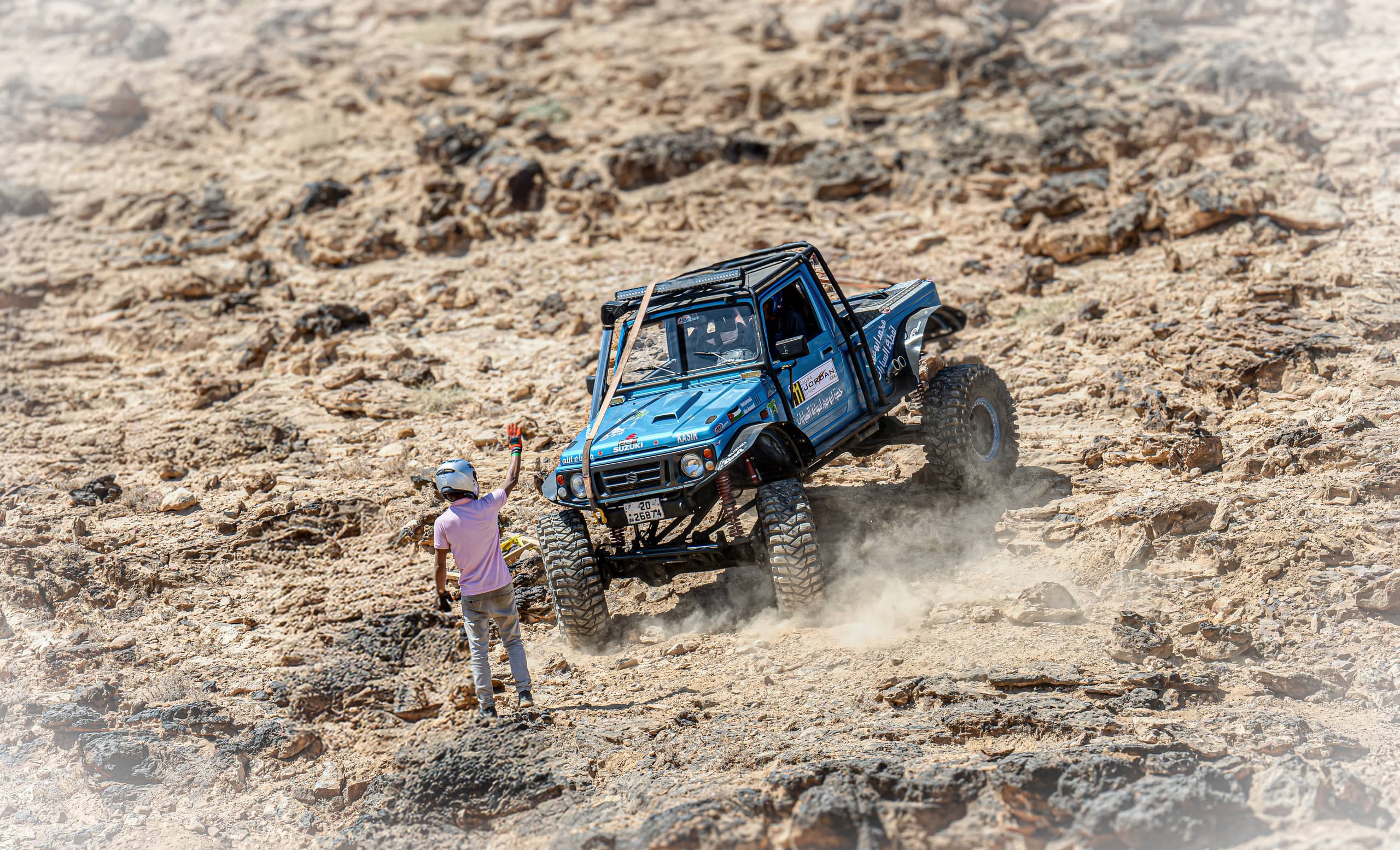 4 X 4 CAR RED Deadsea, a fine-art photograph by Ali Abu Ras
