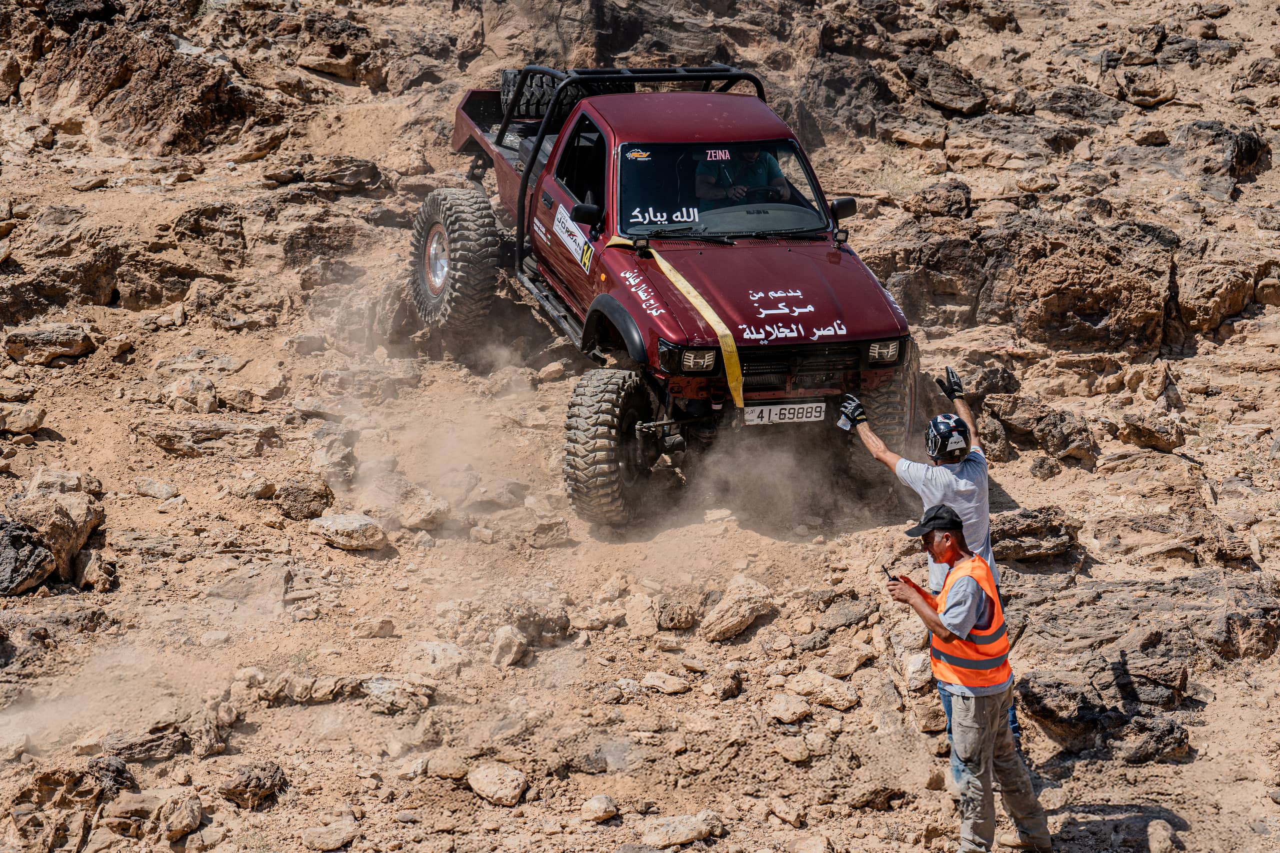 4 X 4 CAR RED Deadsea, a fine-art photograph by Ali Abu Ras