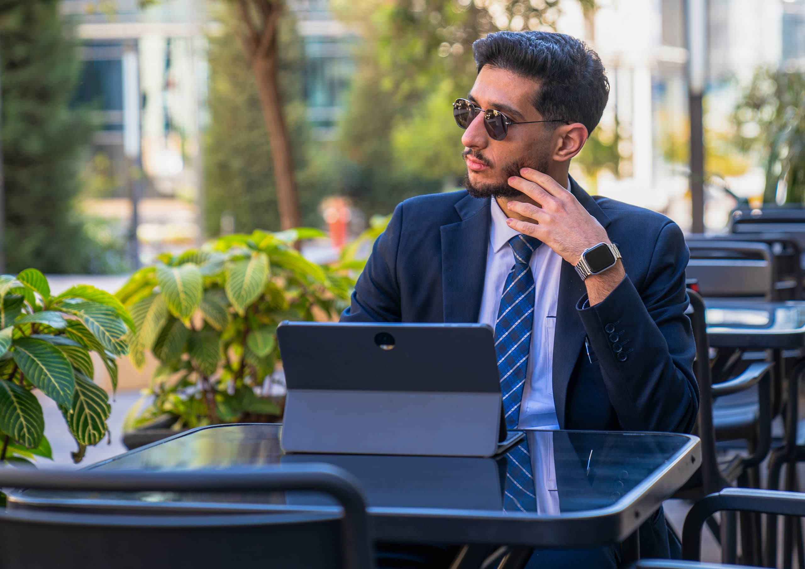 MAN Laptop Table Outdoor, a fine-art photograph by Ali Abu Ras