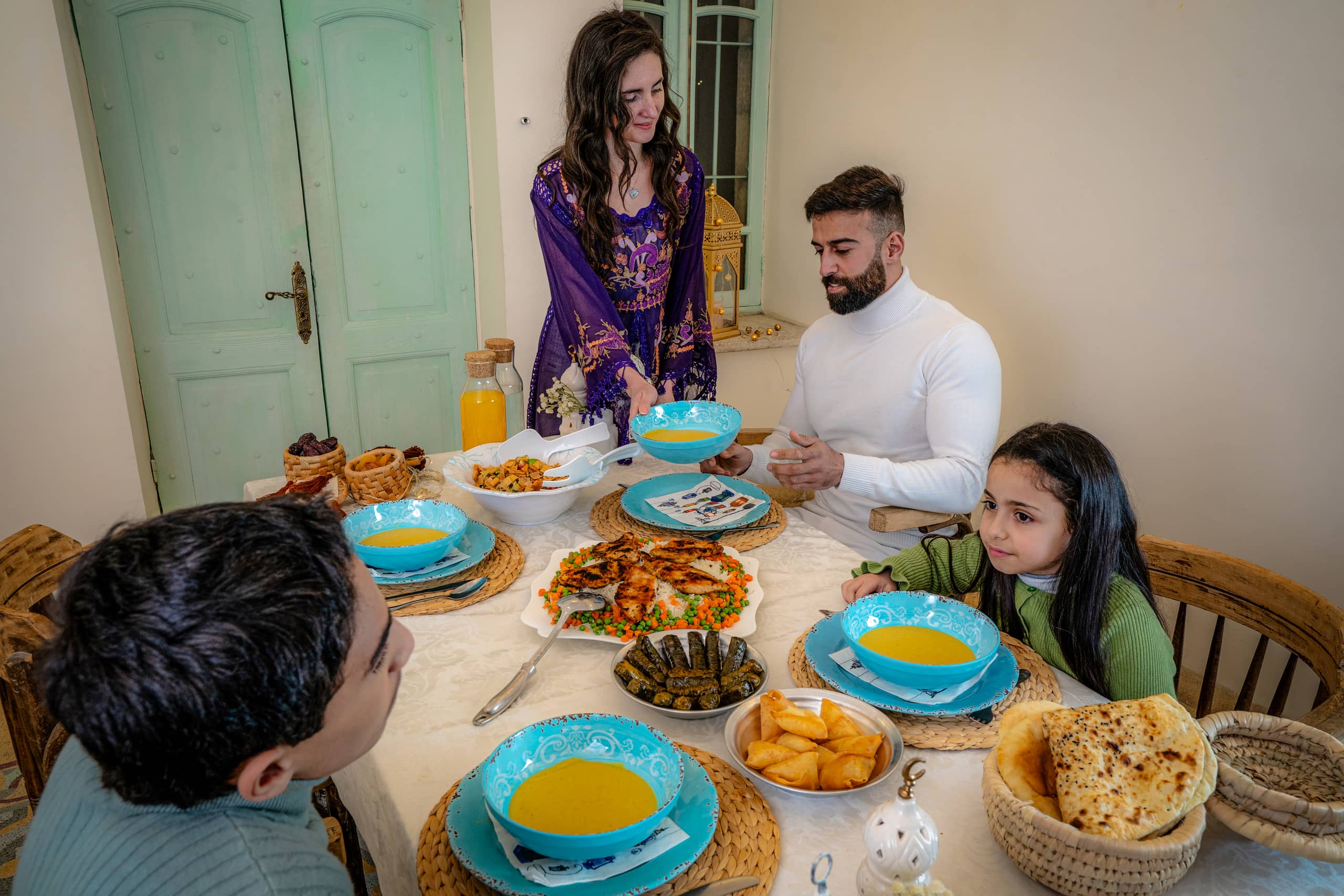 Family Ramadan Eftar Food Eating, a fine-art photograph by Ali Abu Ras