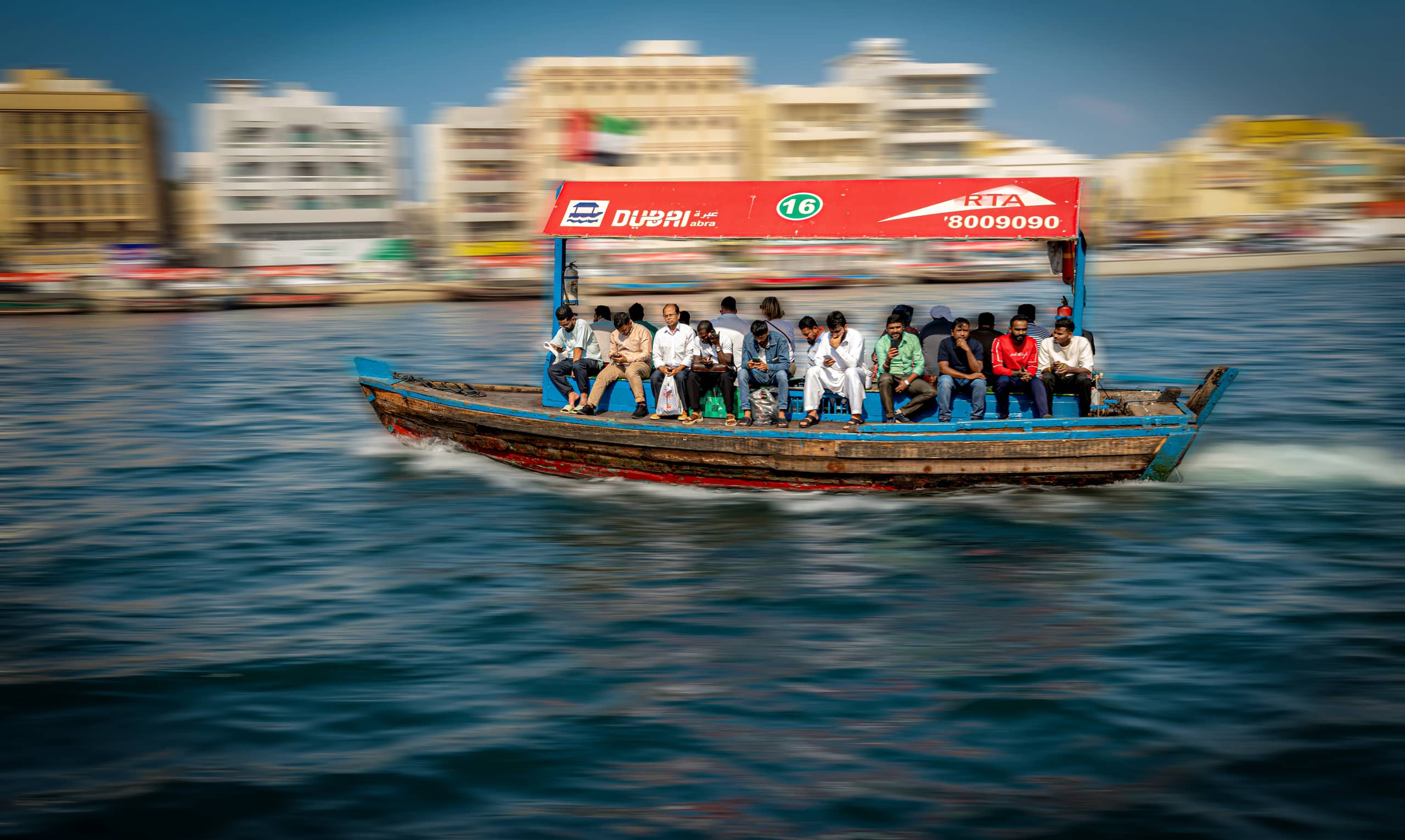 Boat SEA Dubai People, a fine-art photograph by Ali Abu Ras