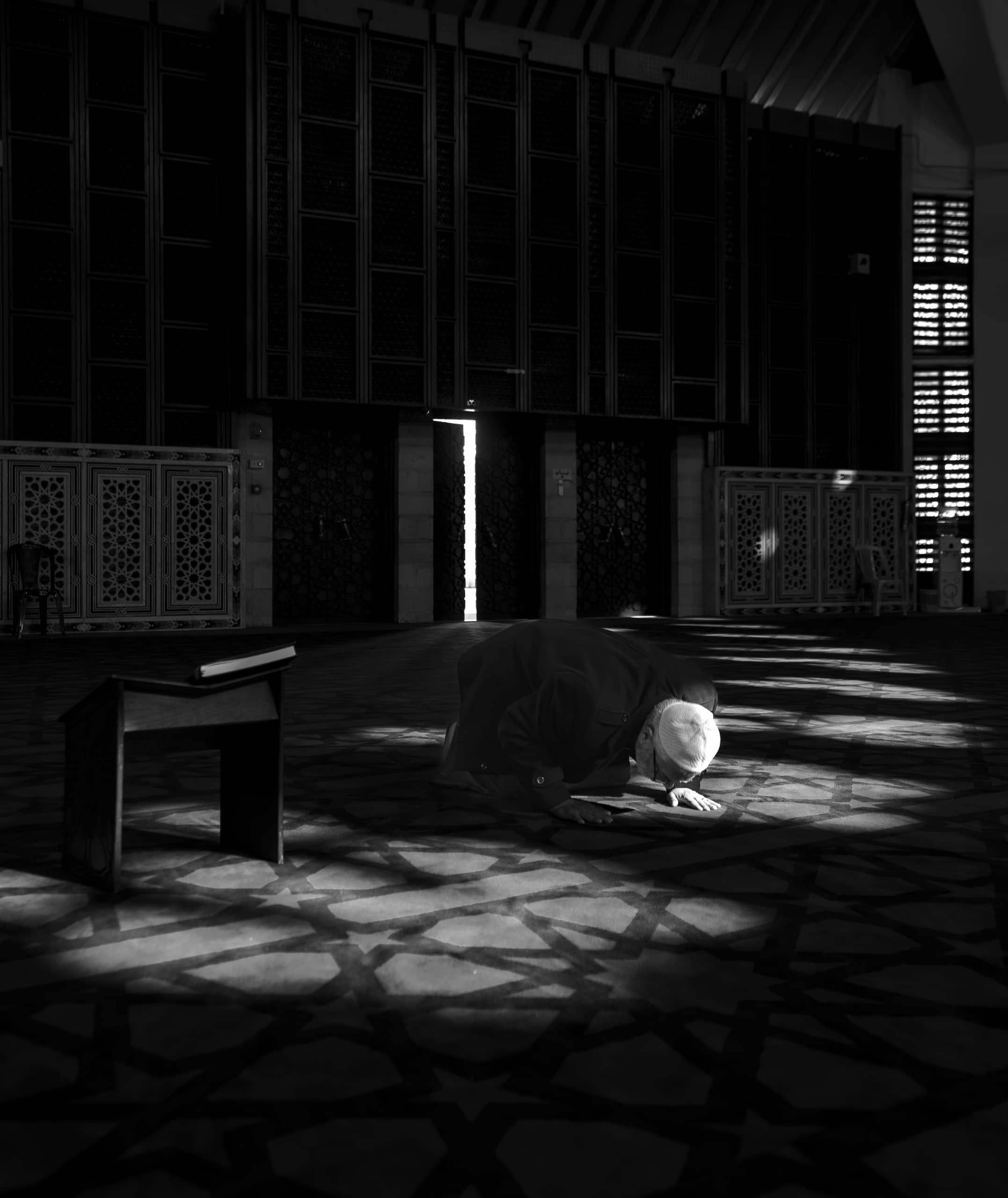 OLD MAN Read Quran Masjid Ramadain, a fine-art photograph by Ali Abu Ras