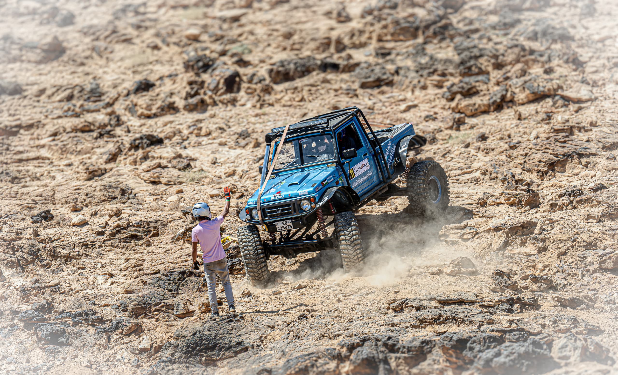 4 X 4 CAR RED Deadsea, a fine-art photograph by Ali Abu Ras