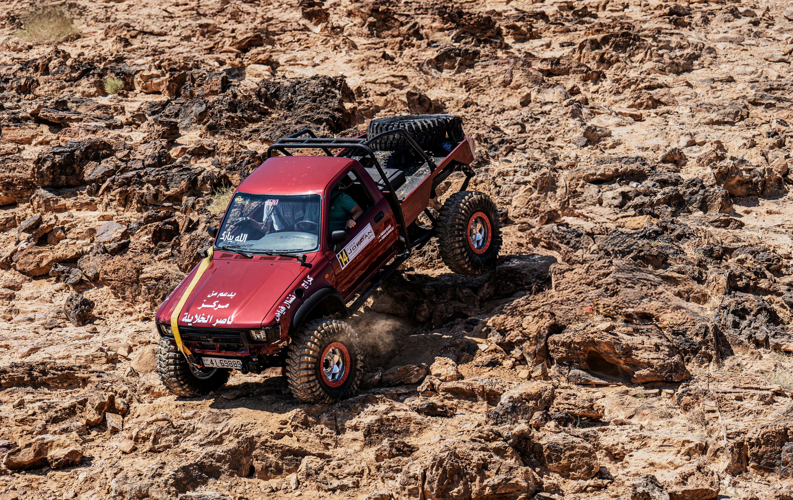 4 X 4 CAR RED Deadsea, a fine-art photograph by Ali Abu Ras