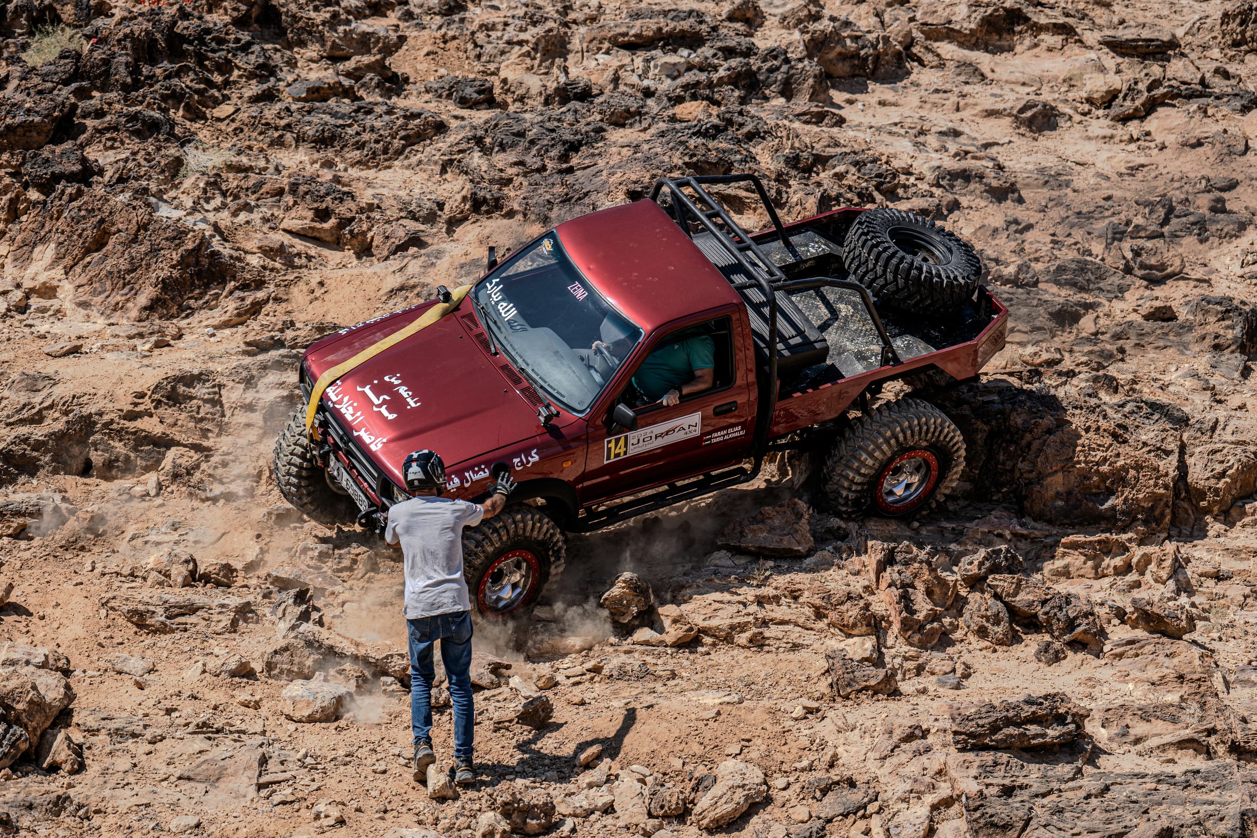 4 X 4 CAR RED Deadsea, a fine-art photograph by Ali Abu Ras