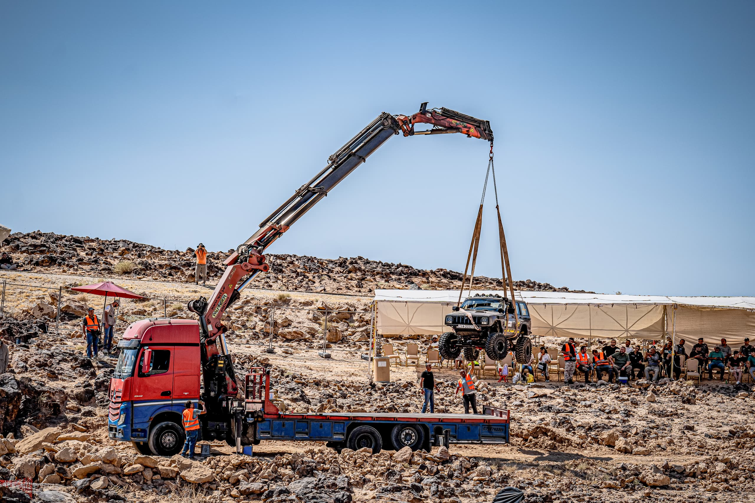 4 X 4 CAR RED Deadsea, a fine-art photograph by Ali Abu Ras