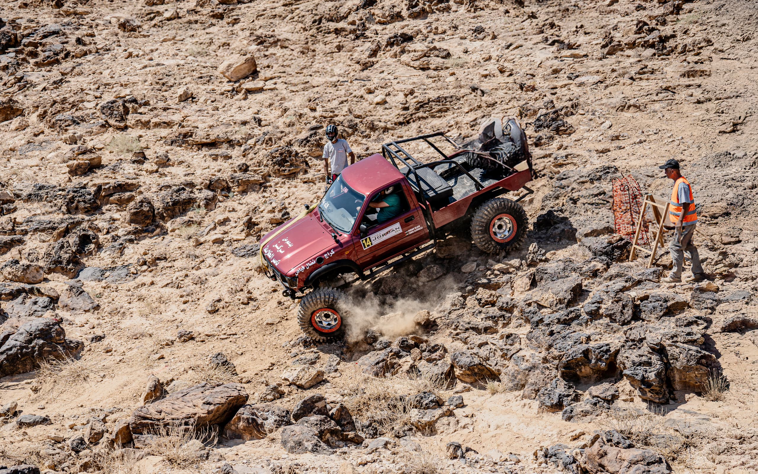 4 X 4 CAR RED Deadsea, a fine-art photograph by Ali Abu Ras