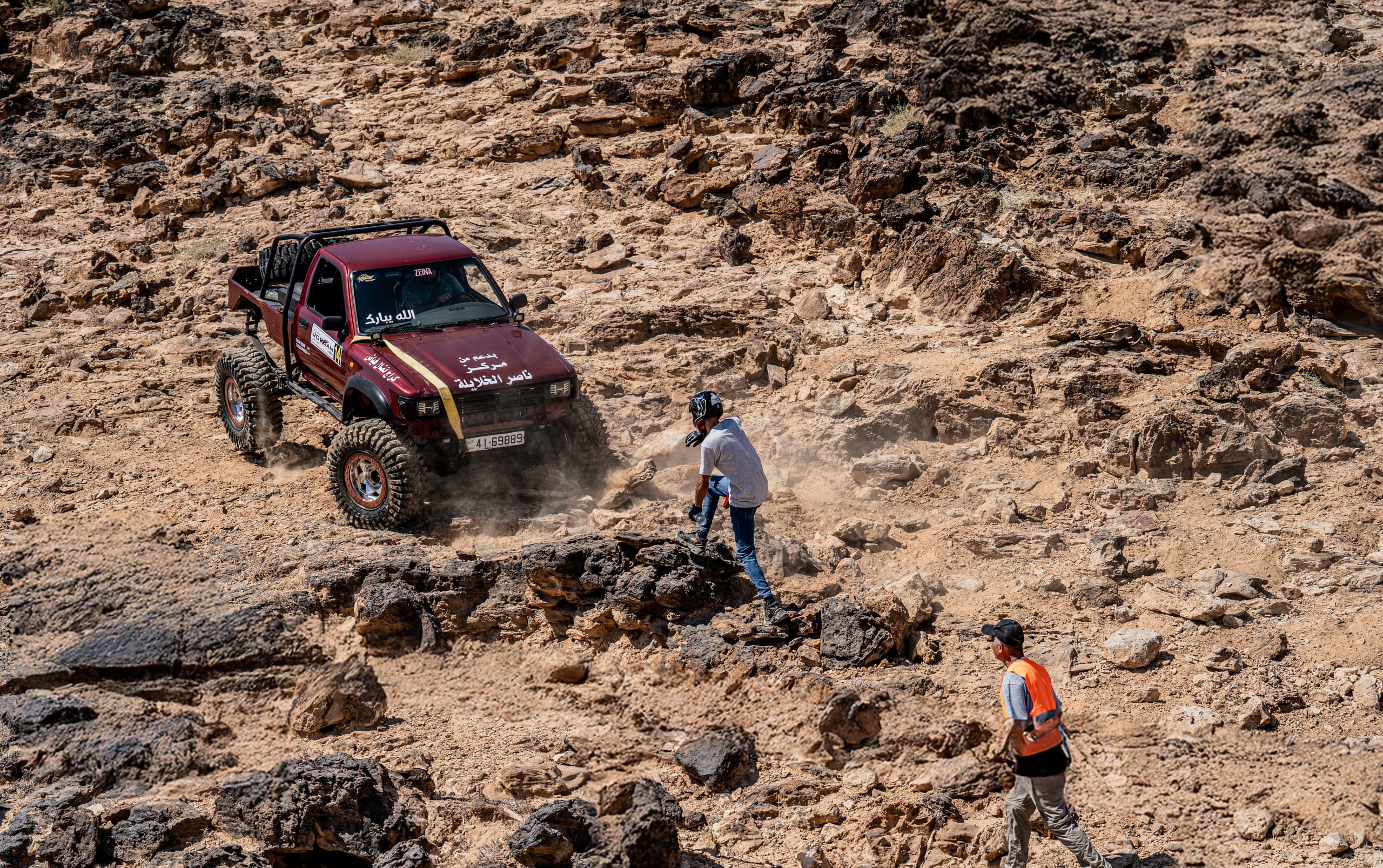 4 X 4 CAR RED Deadsea, a fine-art photograph by Ali Abu Ras
