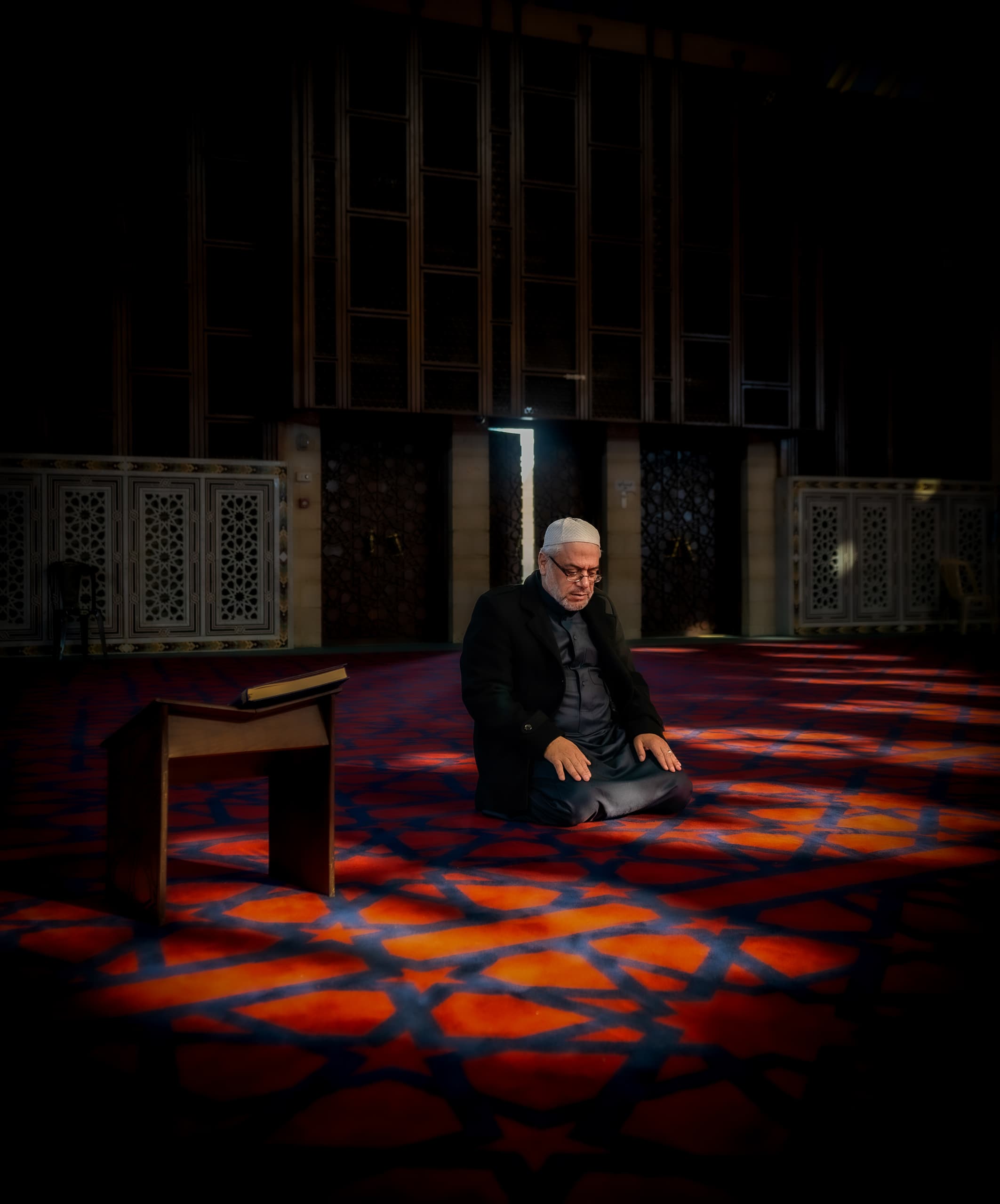 OLD MAN Read Quran Masjid Ramadain, a fine-art photograph by Ali Abu Ras