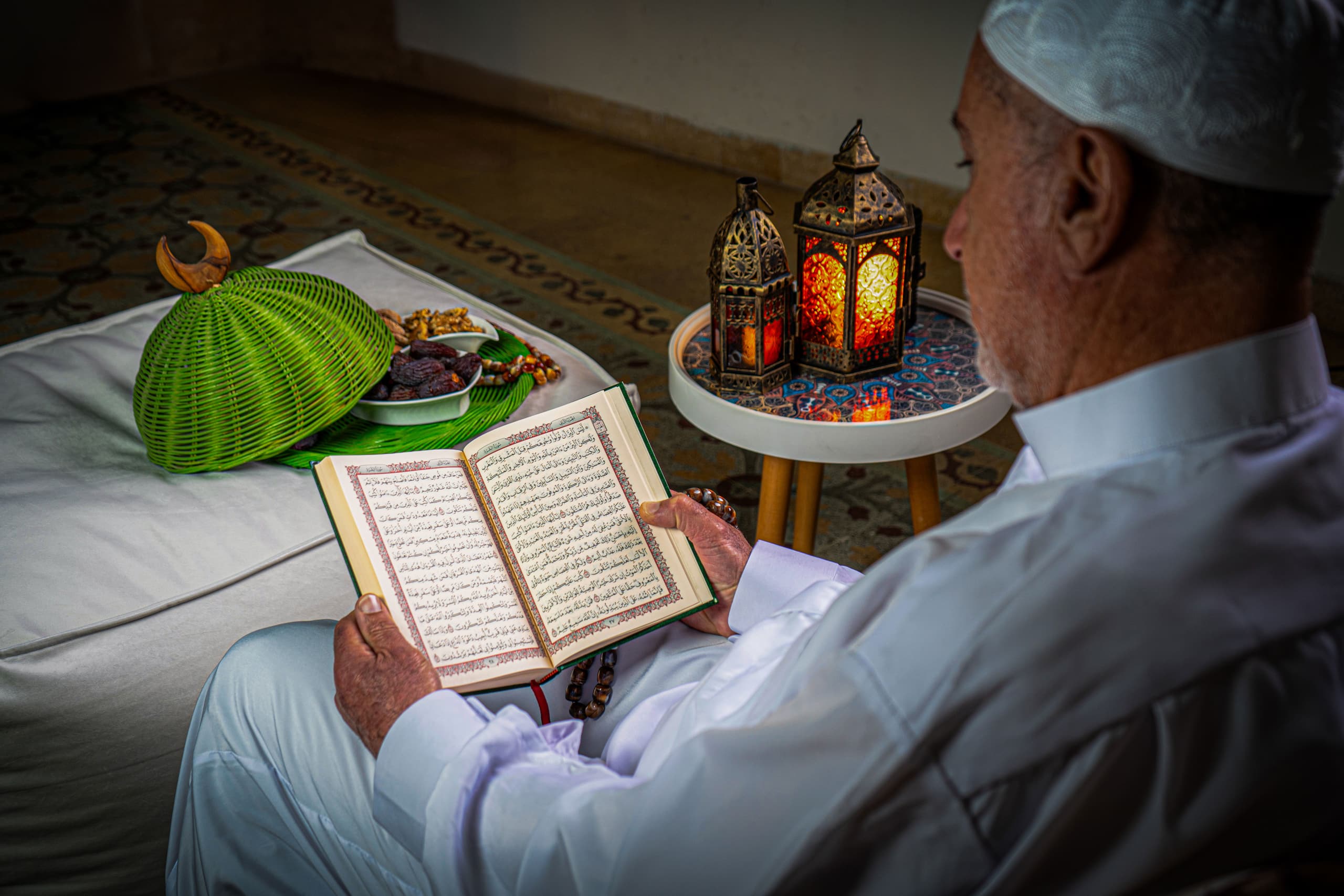 Ramadan OLD MAN Read Quran People Lifestyle, a fine-art photograph by Ali Abu Ras