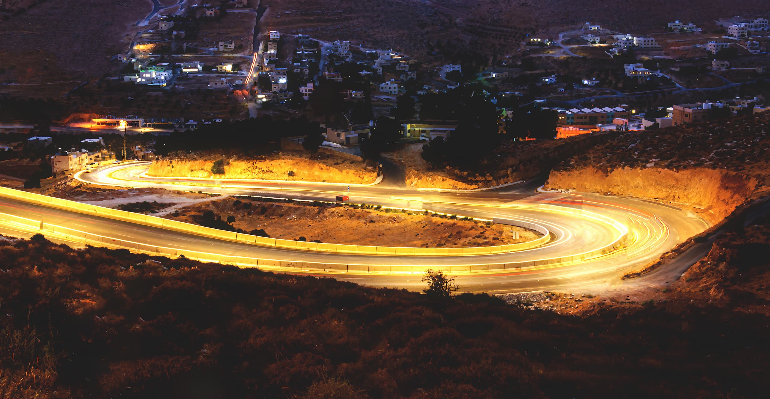 Night Beran Zarqa Berain Light, a fine-art photograph by Ali Abu Ras