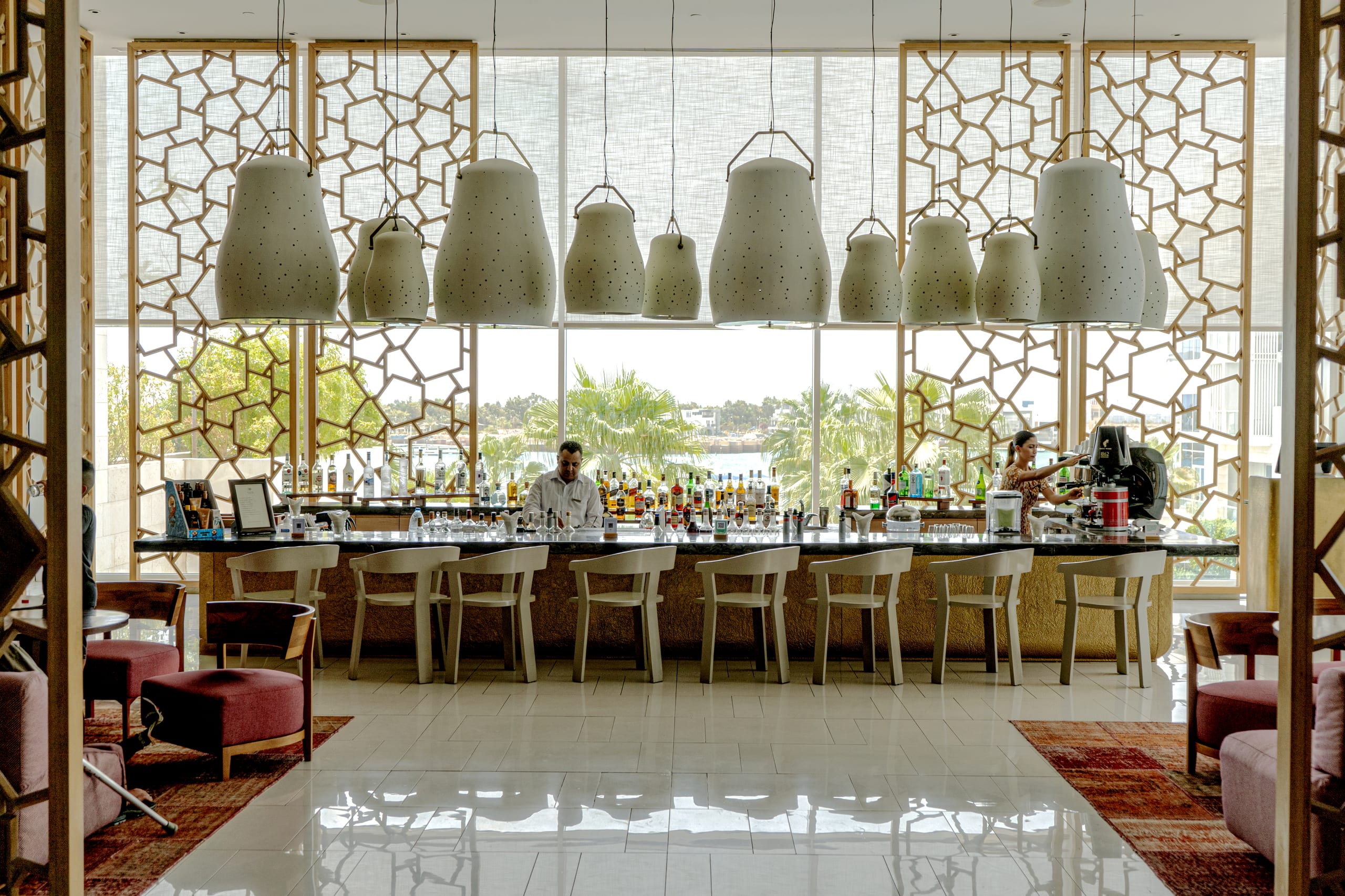 Architecture Ayla Hotel Rest Area Drinks, a fine-art photograph by Ali Abu Ras