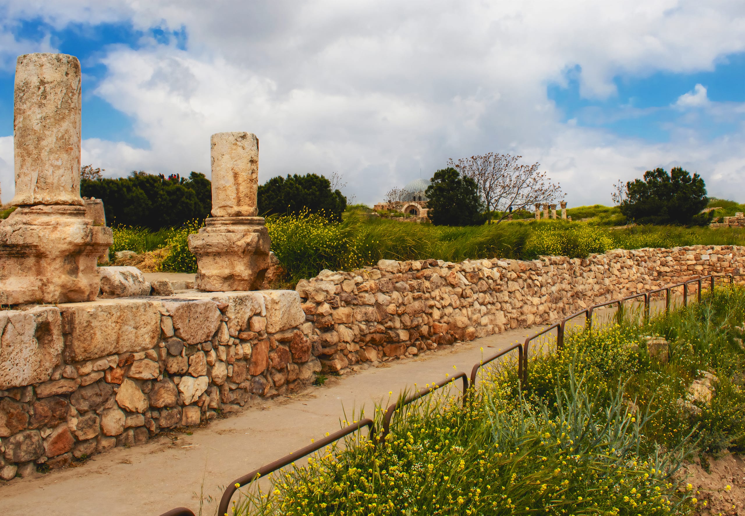 Amman Citadel Path AND Road, a fine-art photograph by Ali Abu Ras