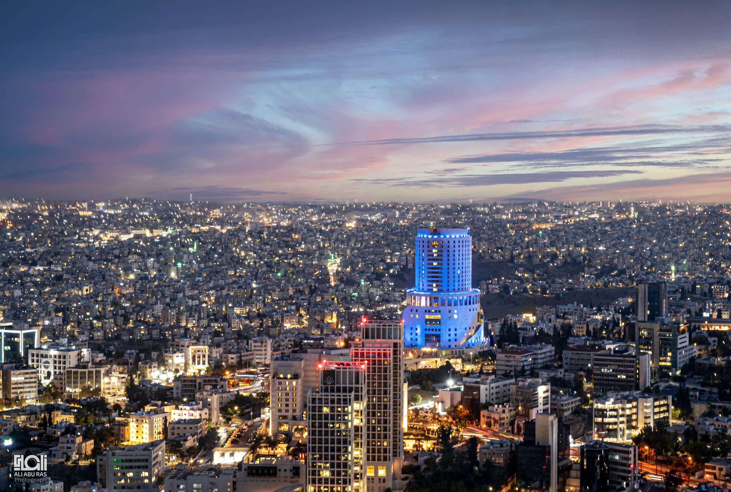 Amman City Scape Original SKY Logo, a fine-art photograph by Ali Abu Ras