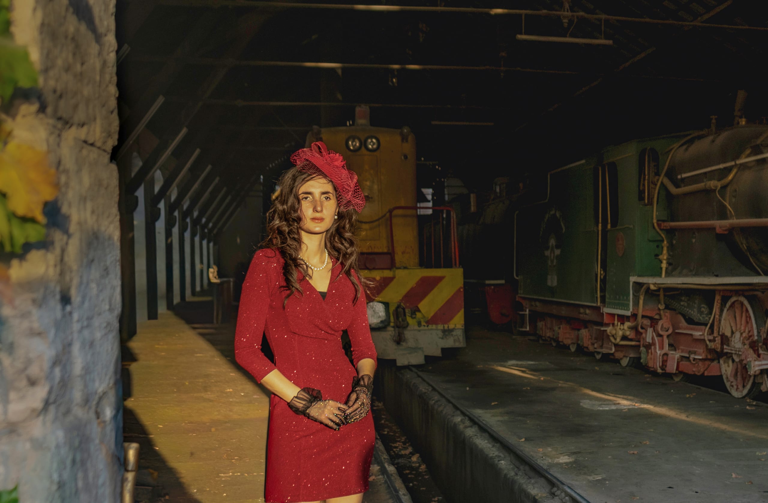 0 Selected Noor RED Dress Train Finart, a fine-art photograph by Ali Abu Ras