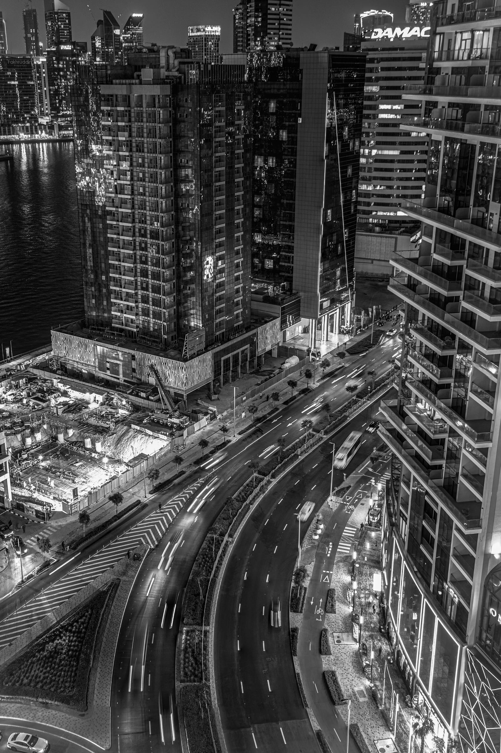 Street Night View Dubai, a fine-art photograph by Ali Abu Ras