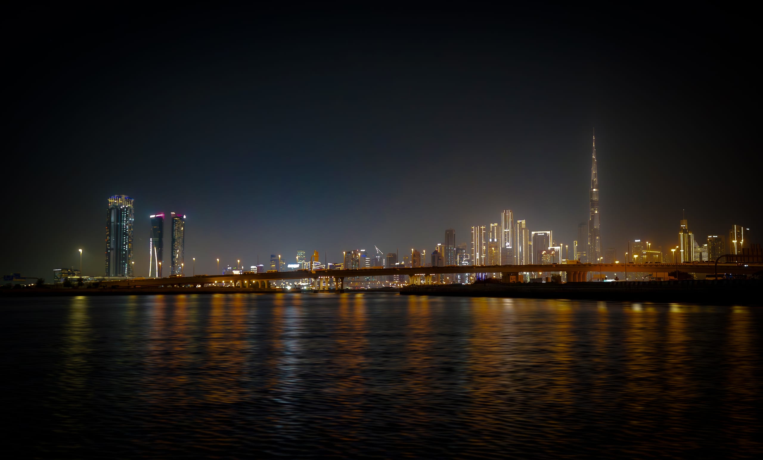Dubai Lights Cityscape, a fine-art photograph by Ali Abu Ras