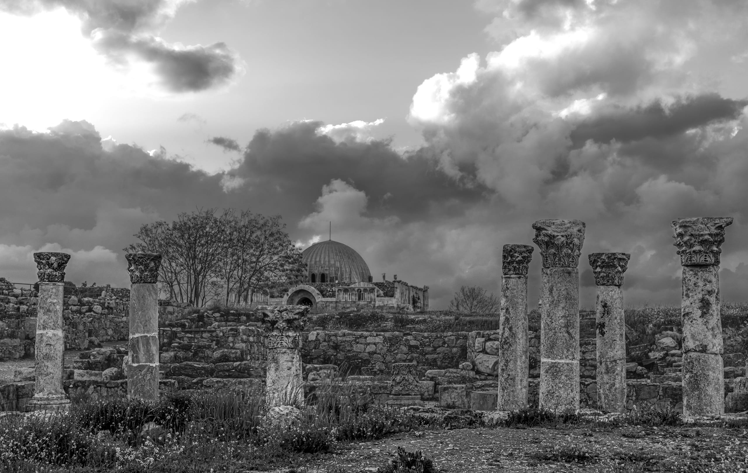 Amman Citadel Clouds, a fine-art photograph by Ali Abu Ras