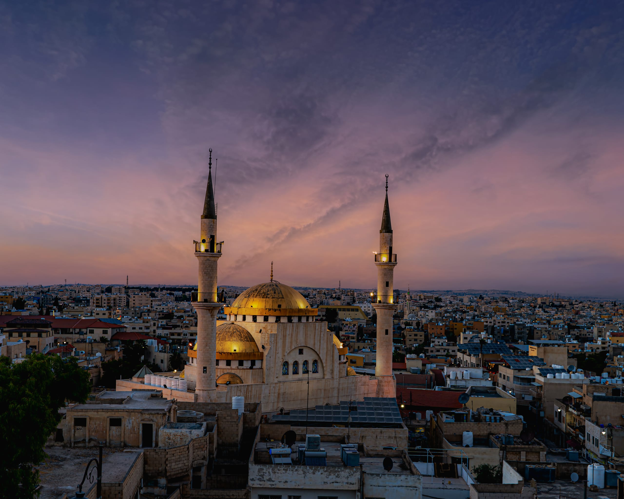 Masjid Madaba Sunset Clouds, a fine-art photograph by Ali Abu Ras