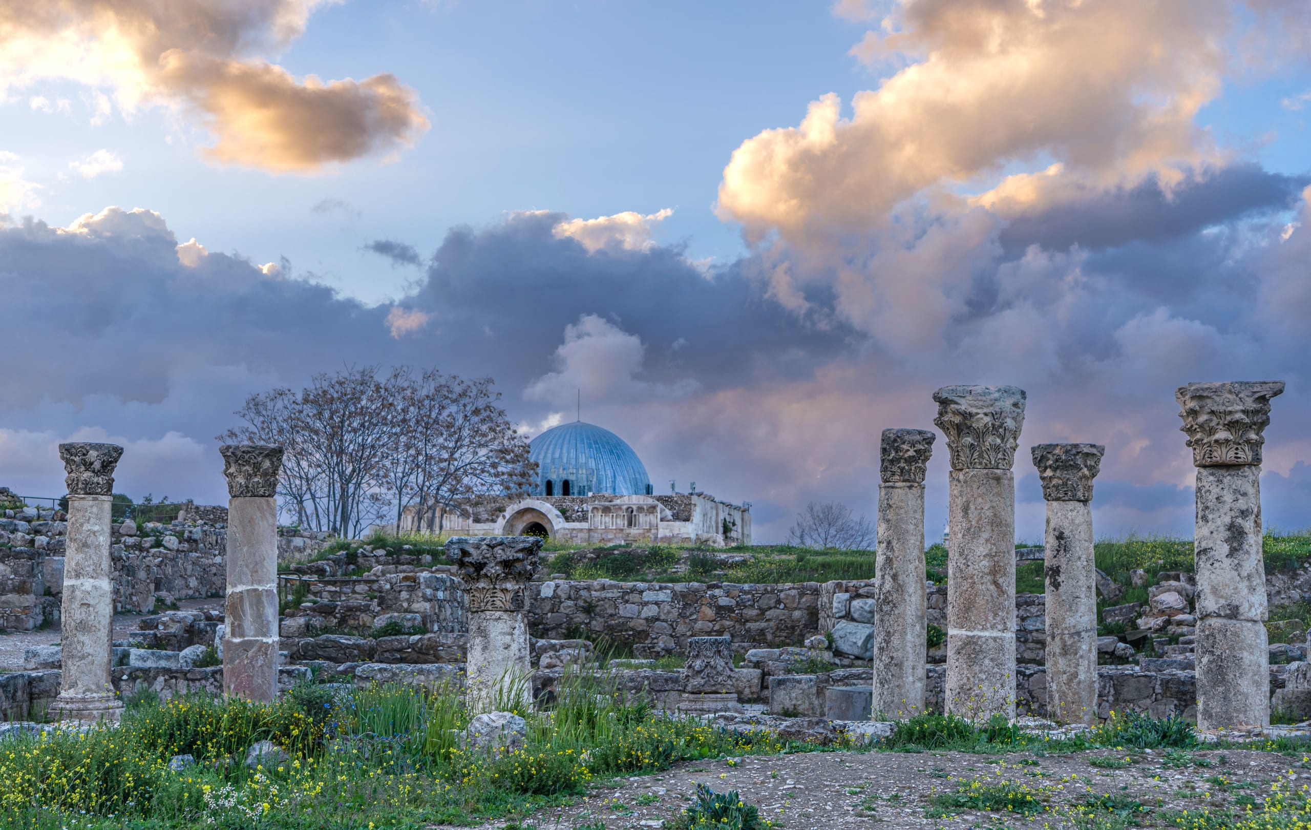 Amman Citadel Clouds, a fine-art photograph by Ali Abu Ras