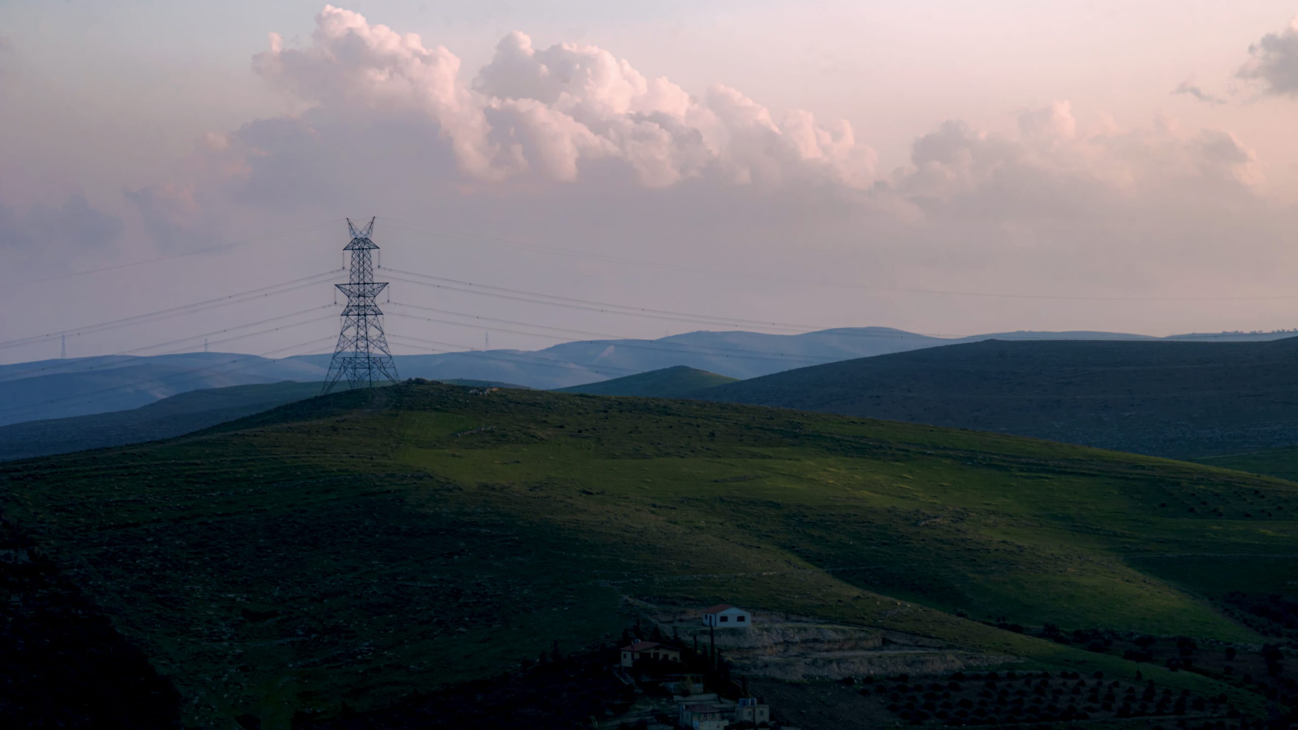 Sunset Landscape FOR Electric Clouds AND Mounds, a fine-art photograph by Ali Abu Ras
