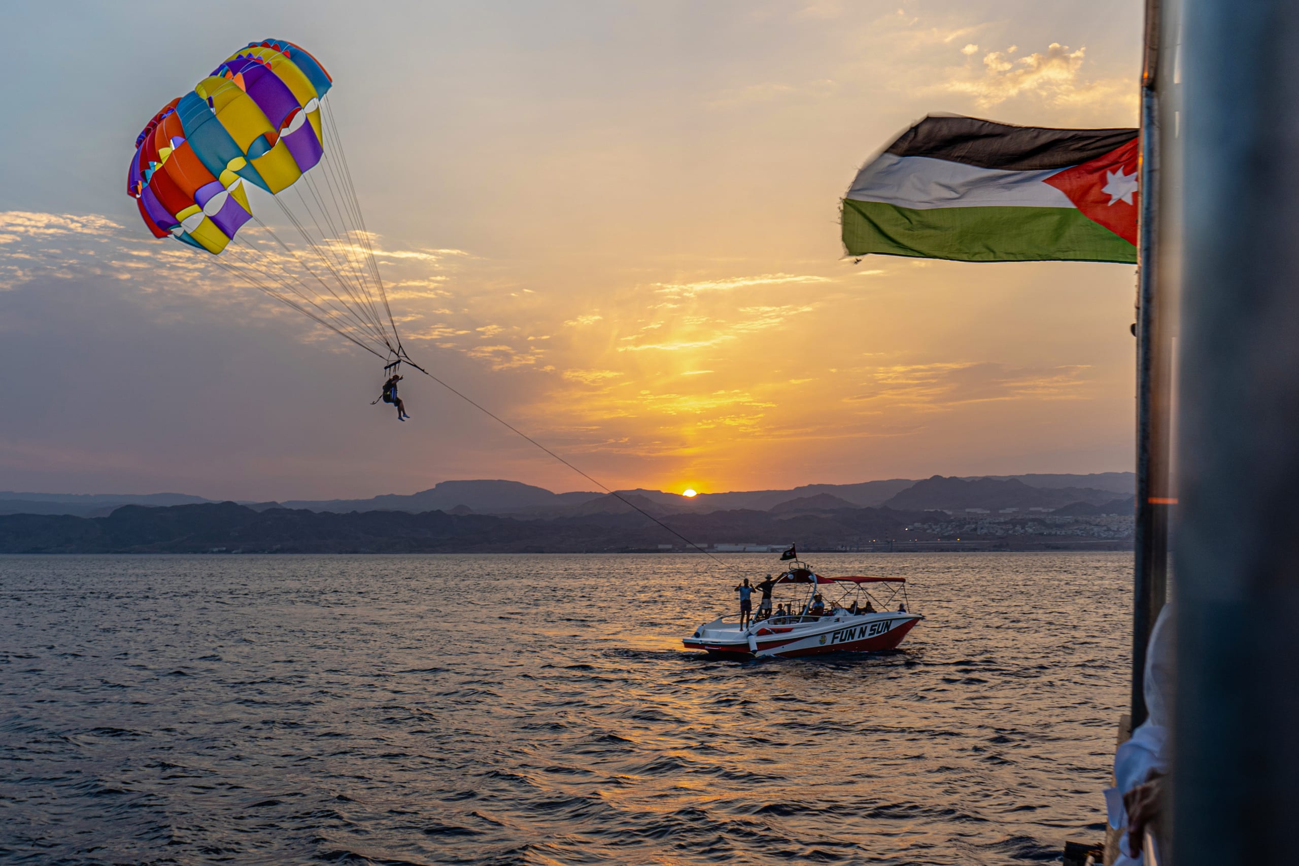 Aqaba Boat Beach Shore, a fine-art photograph by Ali Abu Ras