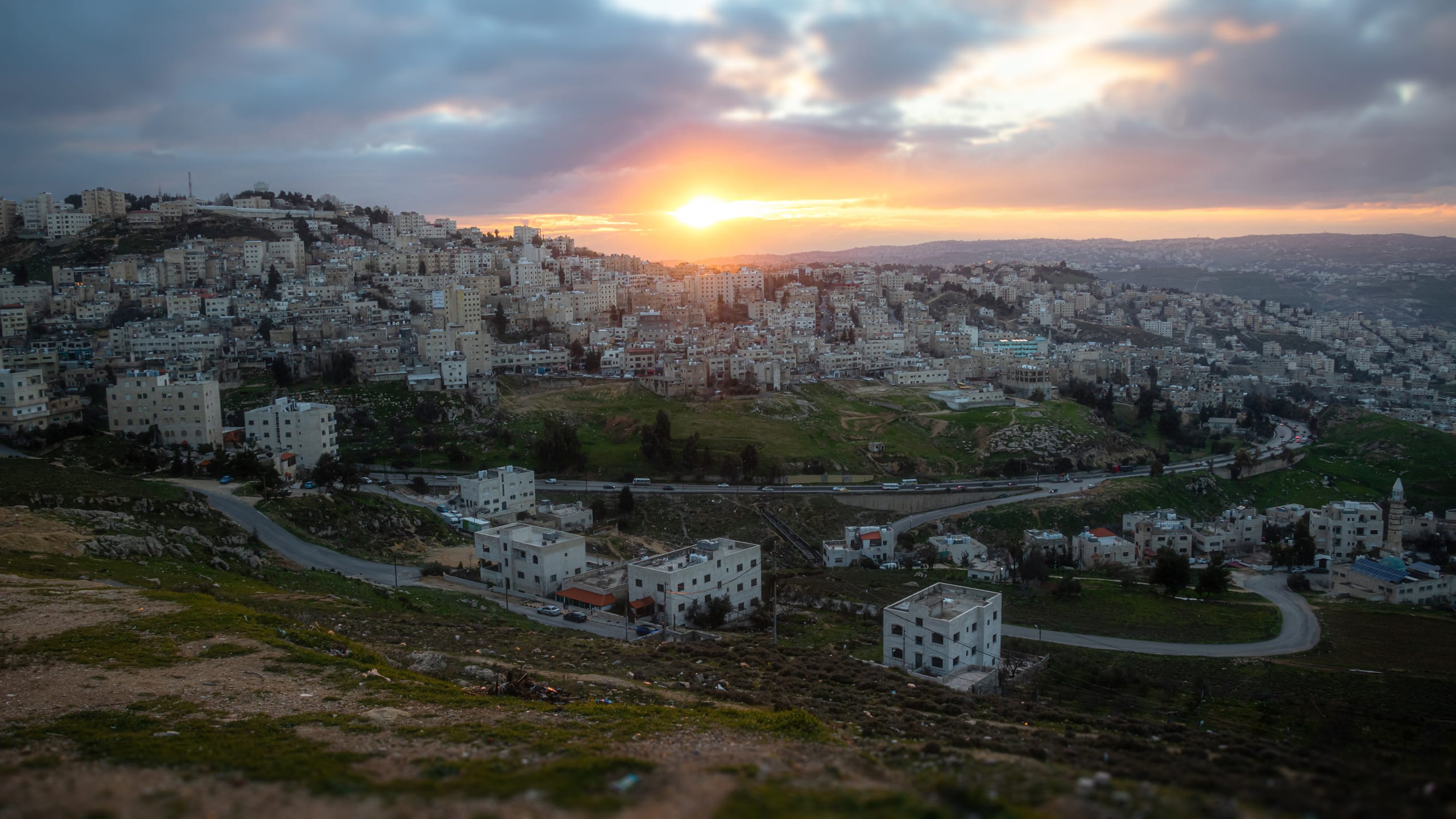 Sunset Landscape Swaileh Sunset 4, a fine-art photograph by Ali Abu Ras