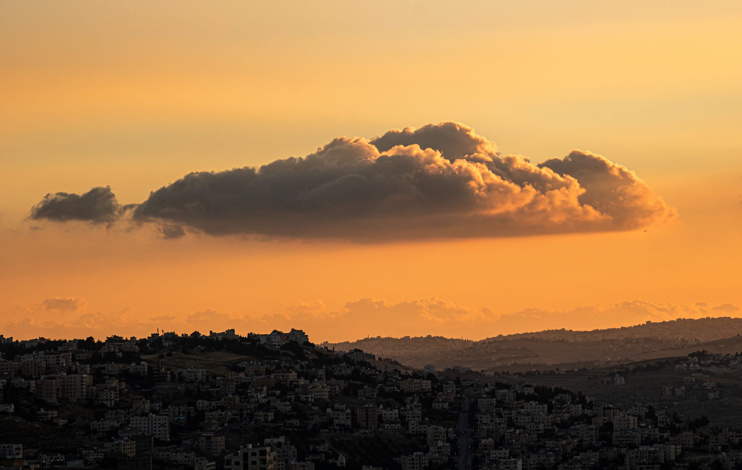 Stilllife Clouds Village Town Sunset, a fine-art photograph by Ali Abu Ras