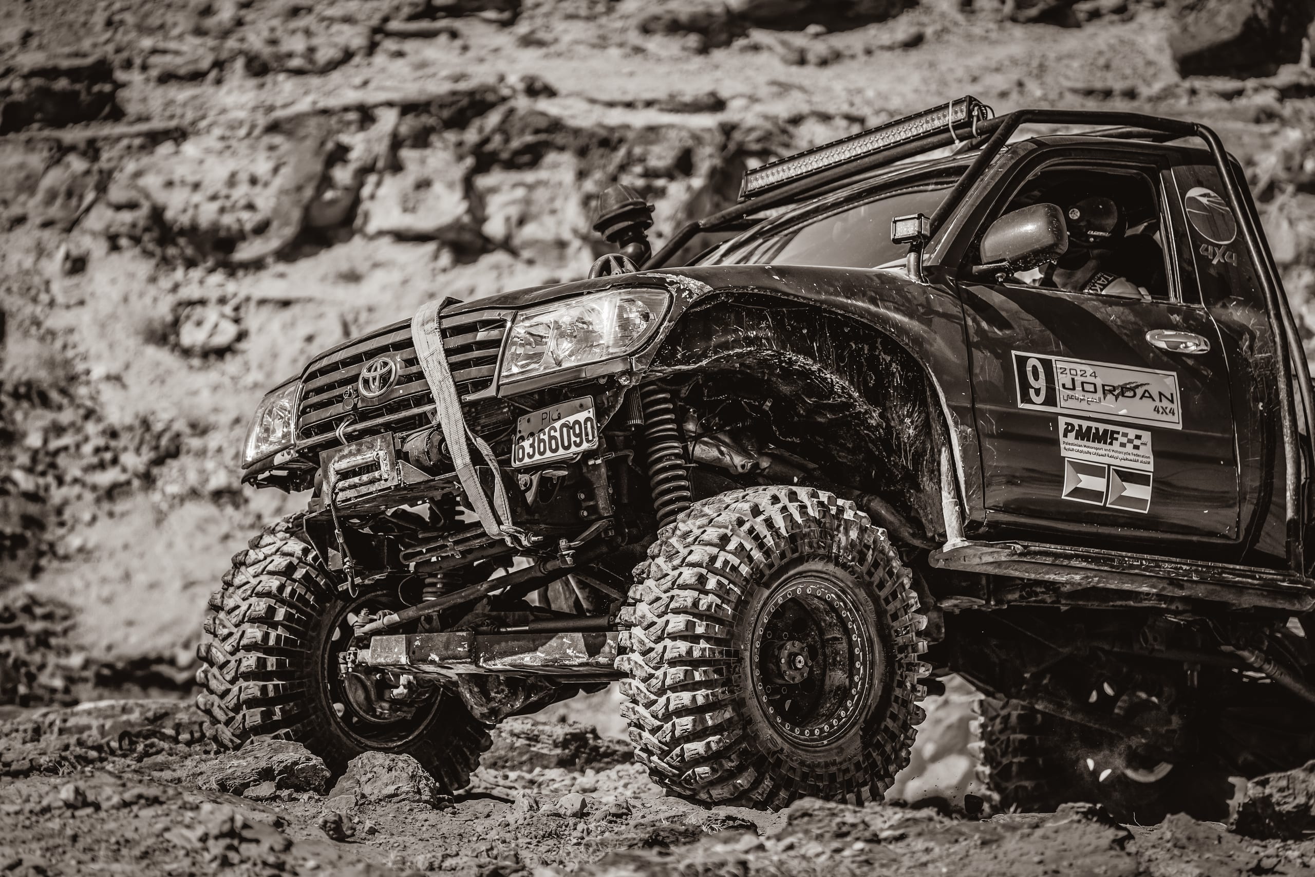 4 X 4 CAR RED Deadsea, a fine-art photograph by Ali Abu Ras