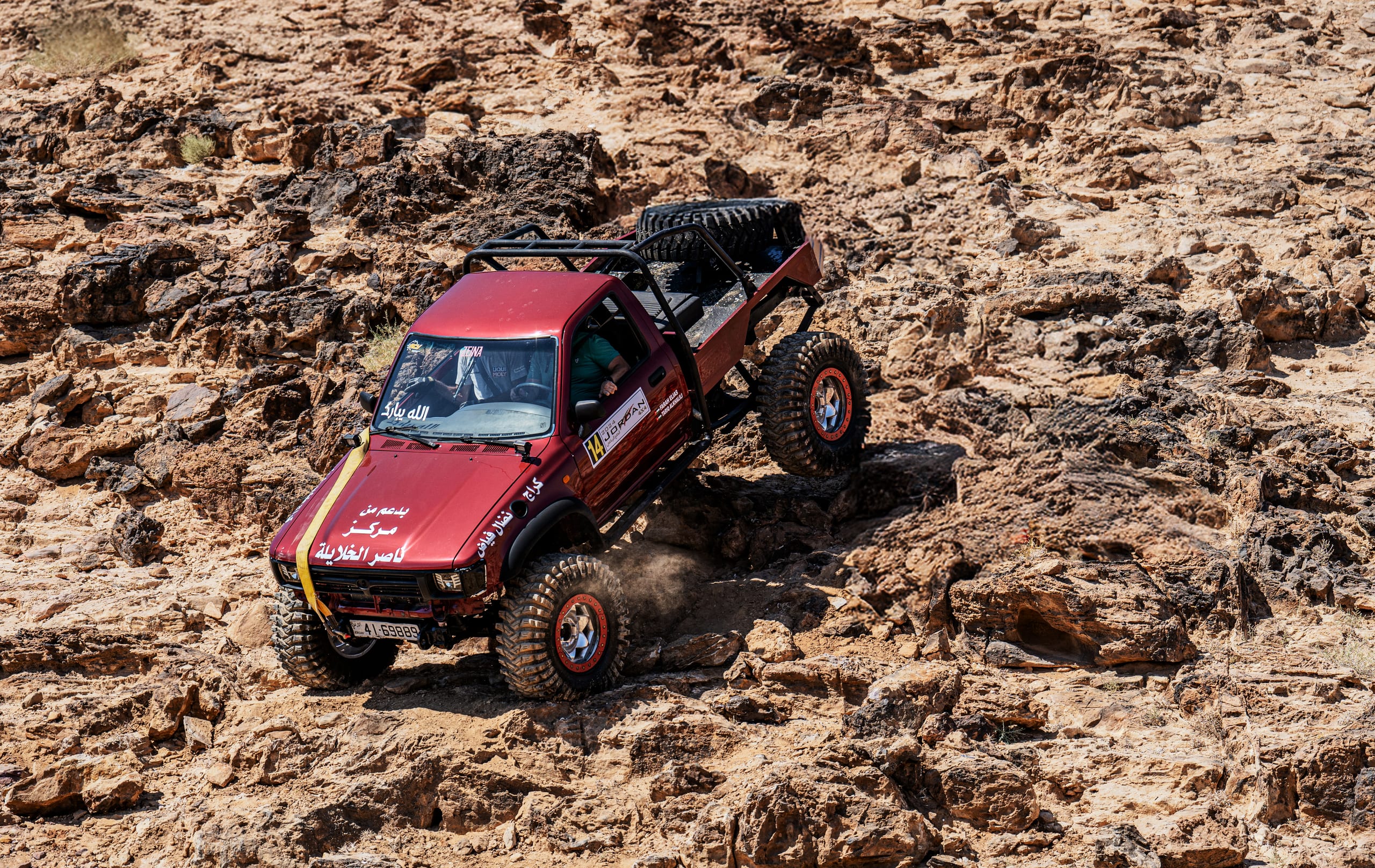 4 X 4 CAR RED Deadsea, a fine-art photograph by Ali Abu Ras