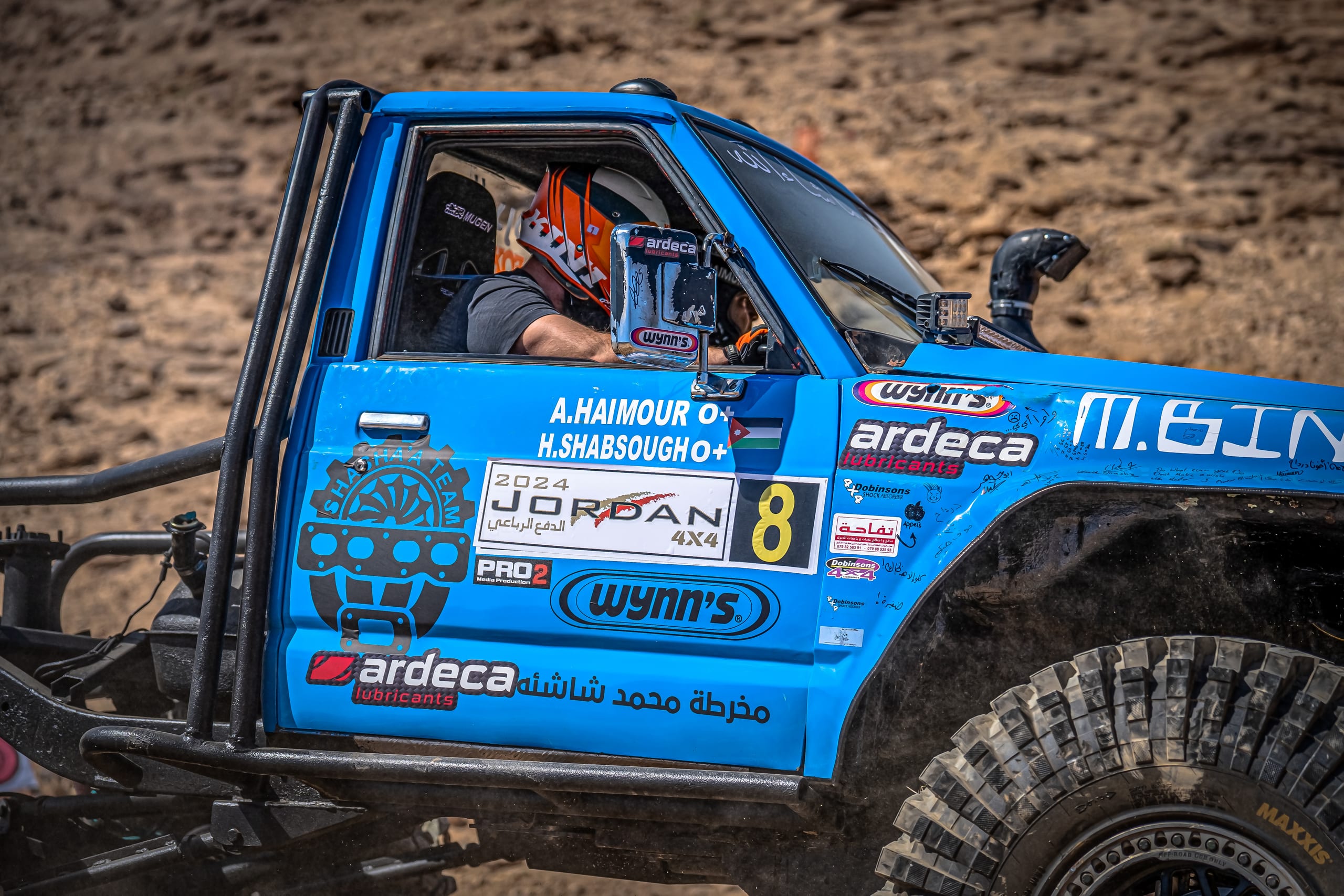 4 X 4 CAR RED Deadsea, a fine-art photograph by Ali Abu Ras