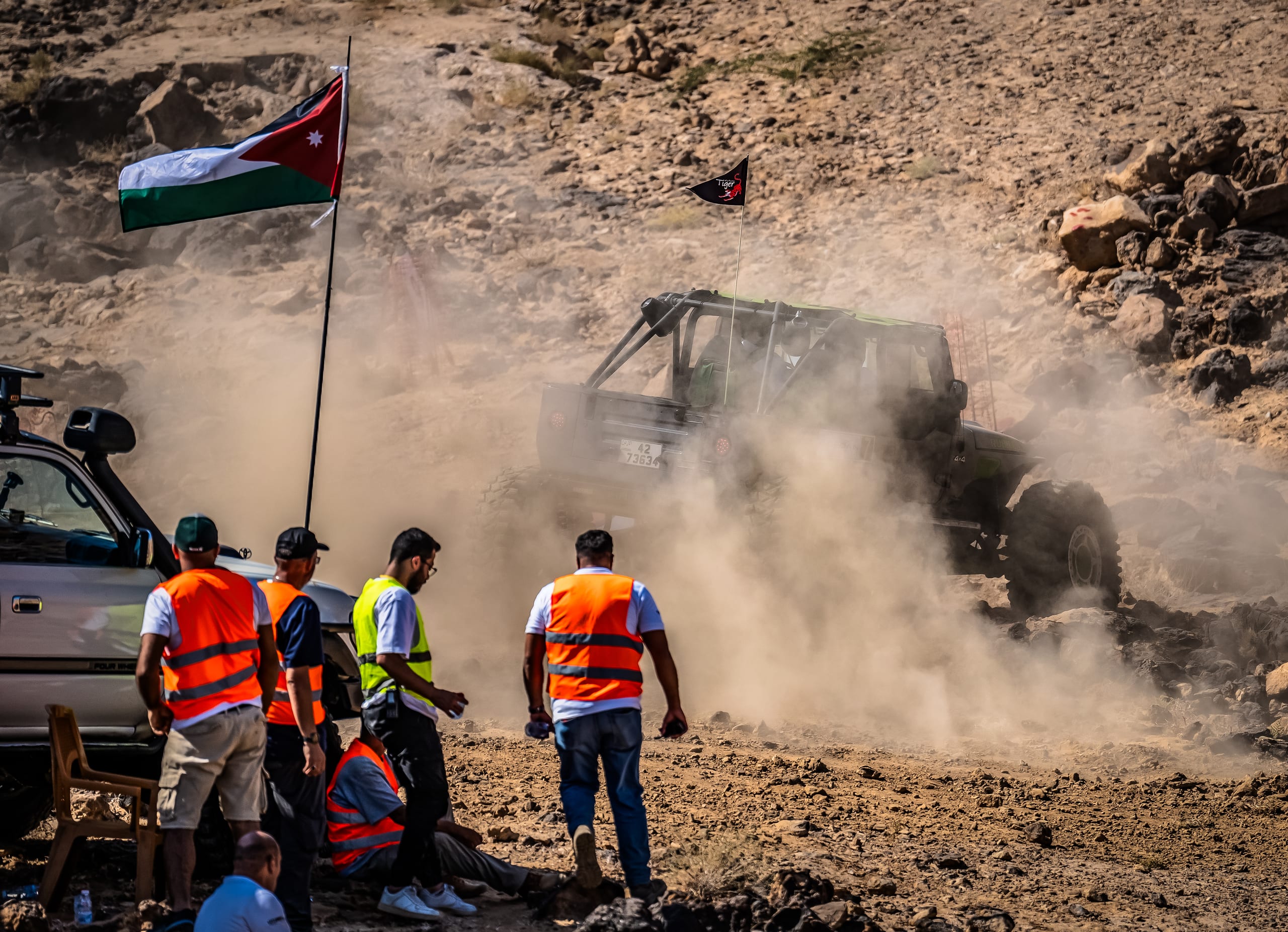 4 X 4 CAR RED Deadsea, a fine-art photograph by Ali Abu Ras
