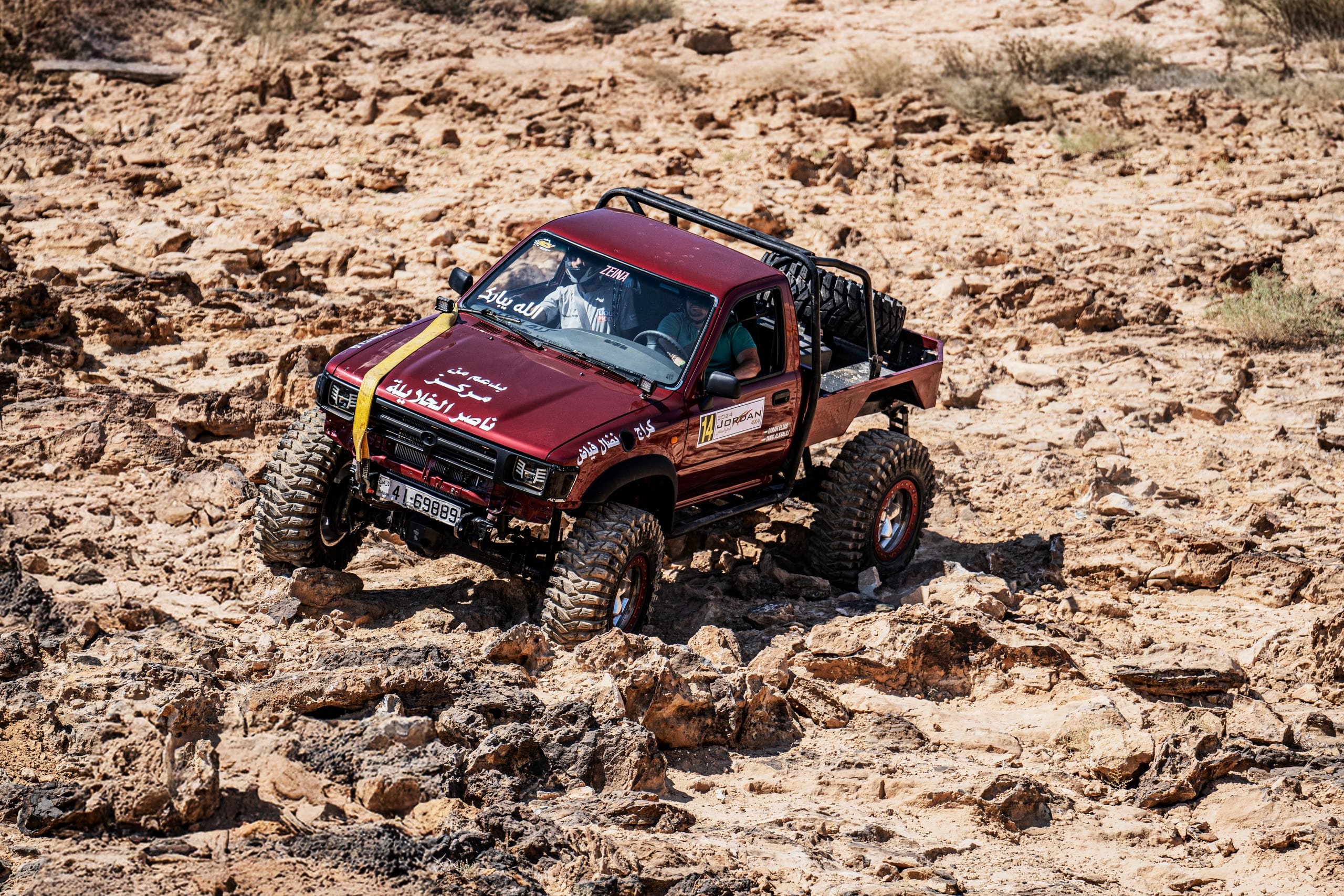 4 X 4 CAR RED Deadsea, a fine-art photograph by Ali Abu Ras