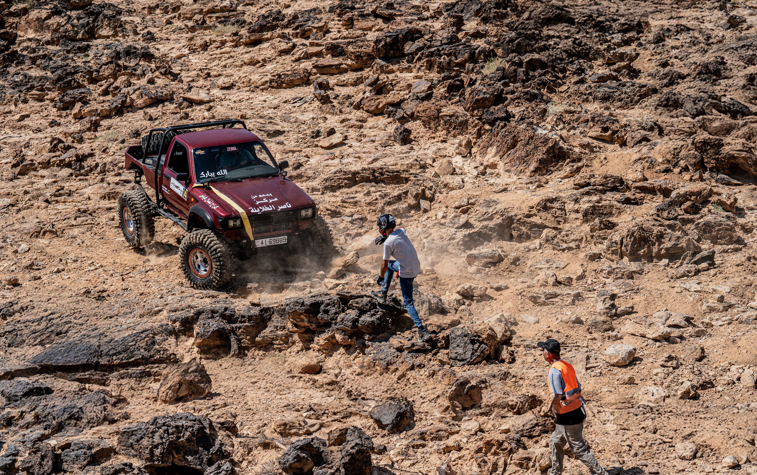 4 X 4 CAR RED Deadsea, a fine-art photograph by Ali Abu Ras