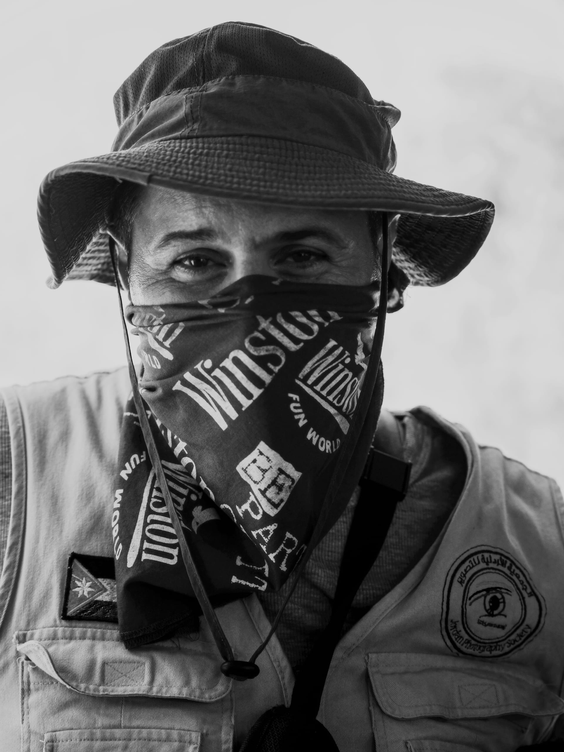 MAN Ramez Portrait Face Mask, a fine-art photograph by Ali Abu Ras