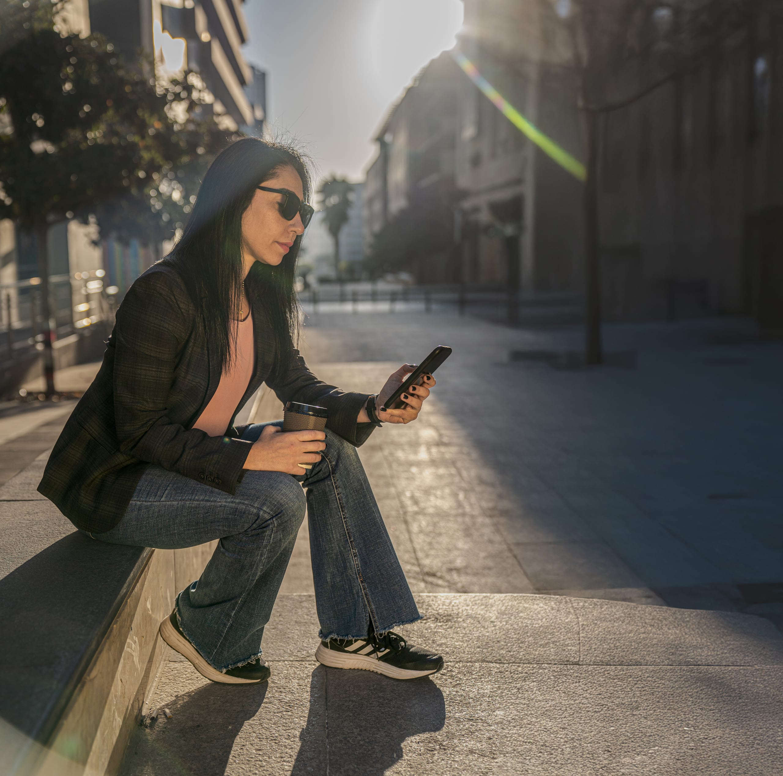 Woman Profissional Setting Phone, a fine-art photograph by Ali Abu Ras