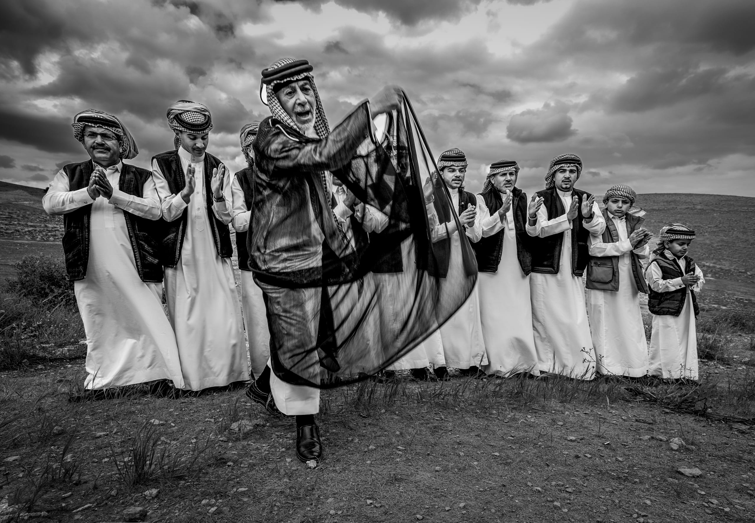 People Dance Folklore Jordan Blama Garesa, a fine-art photograph by Ali Abu Ras