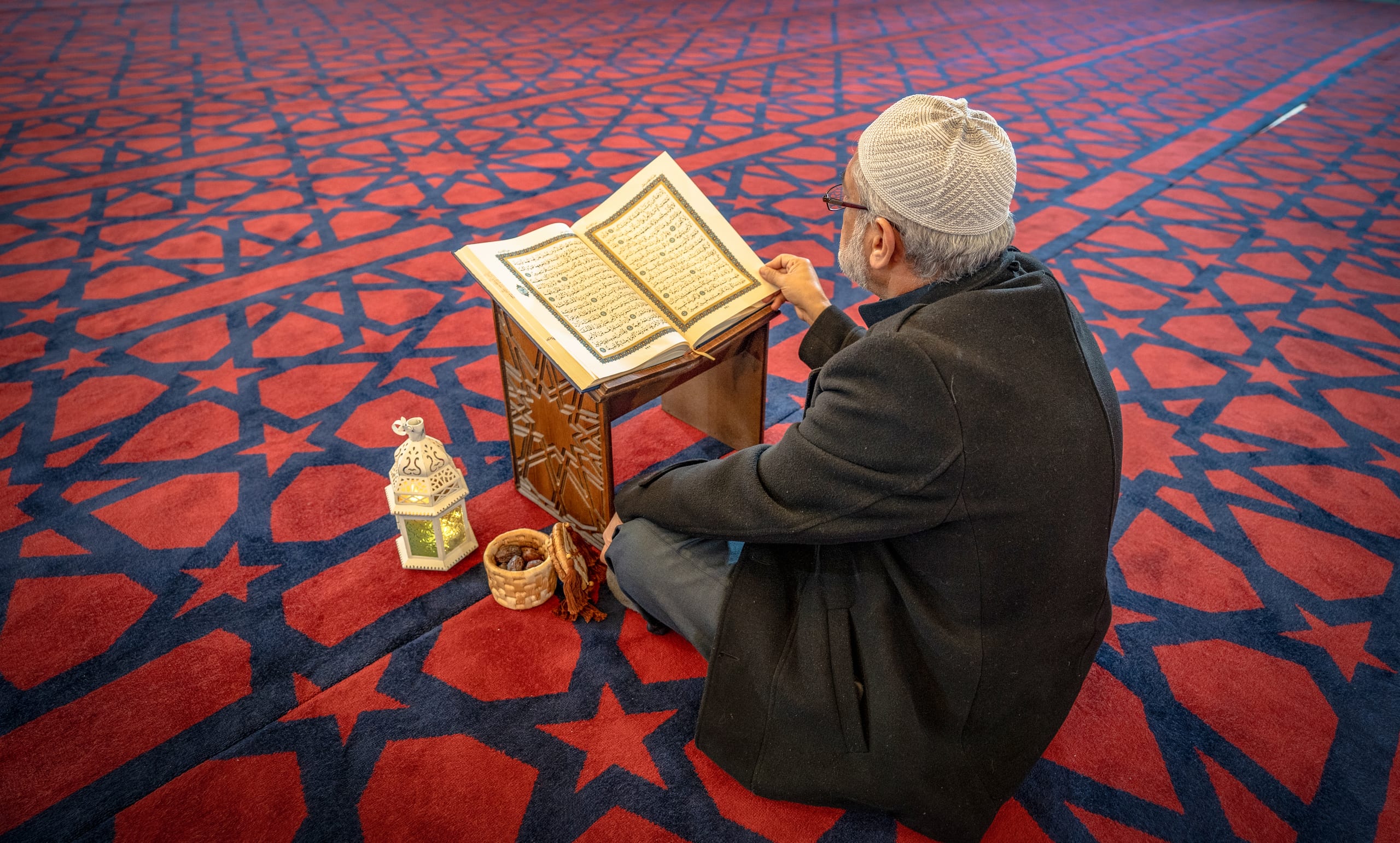 OLD MAN Read Quran Masjid Ramadain, a fine-art photograph by Ali Abu Ras