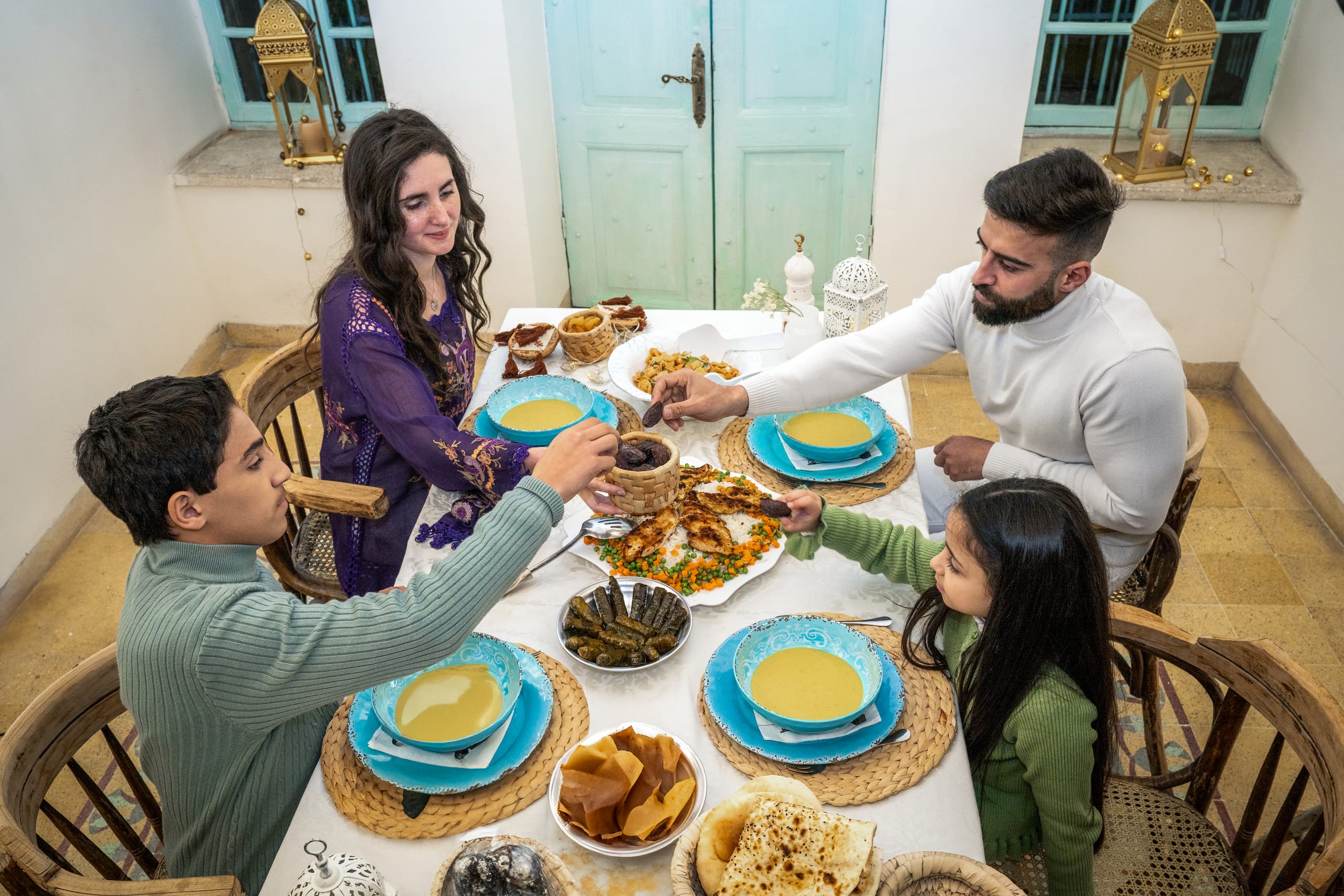 Family Ramadan Eftar Food Eating, a fine-art photograph by Ali Abu Ras