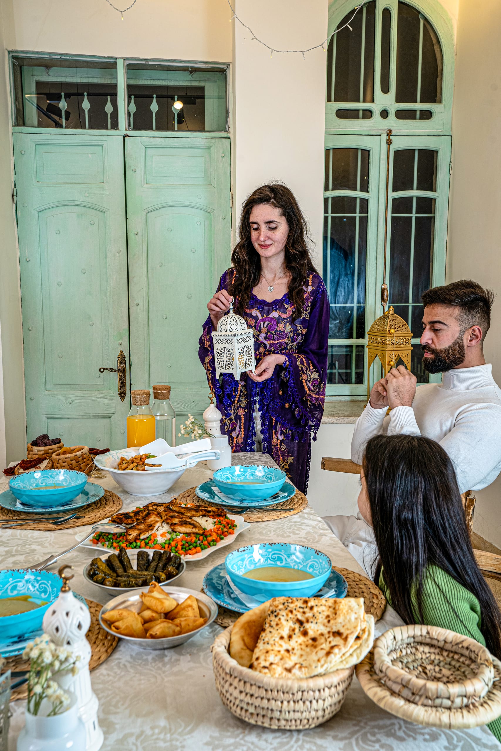 Family Ramadan Eftar Food Eating, a fine-art photograph by Ali Abu Ras