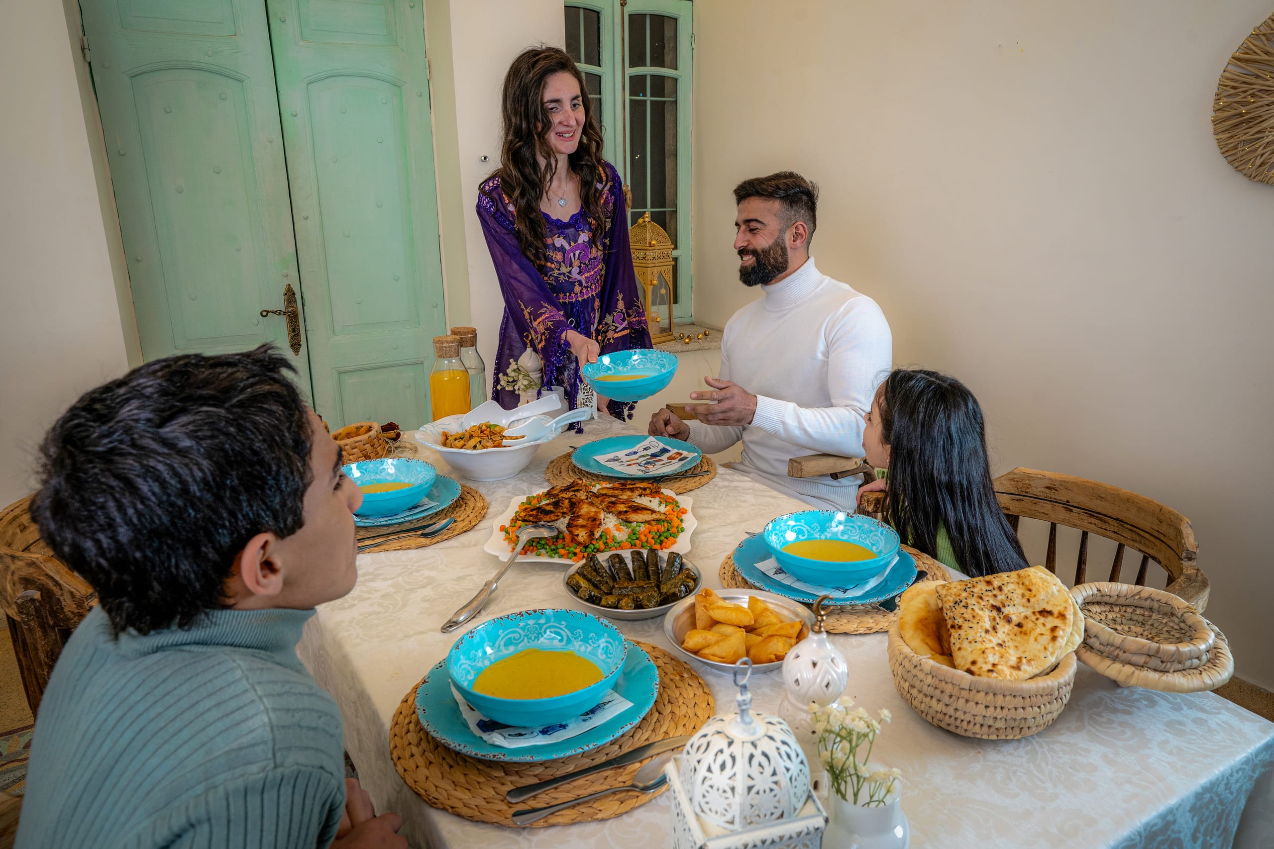 Family Ramadan Eftar Food Eating, a fine-art photograph by Ali Abu Ras