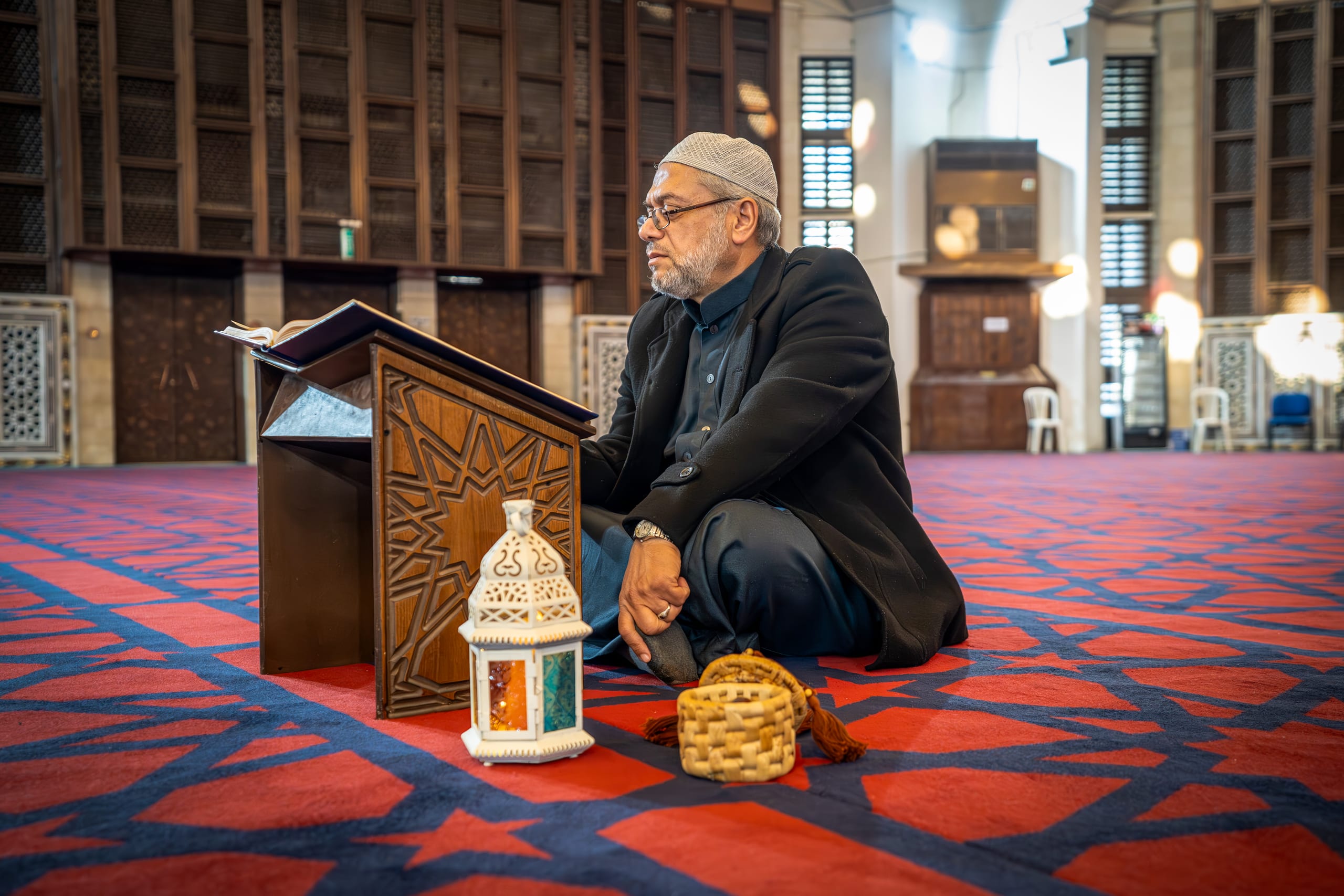 OLD MAN Read Quran Masjid Ramadain, a fine-art photograph by Ali Abu Ras