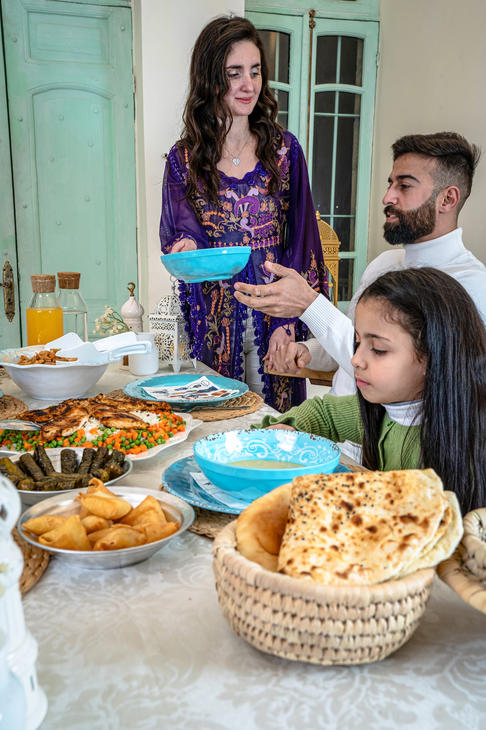 Family Ramadan Eftar Food Eating, a fine-art photograph by Ali Abu Ras