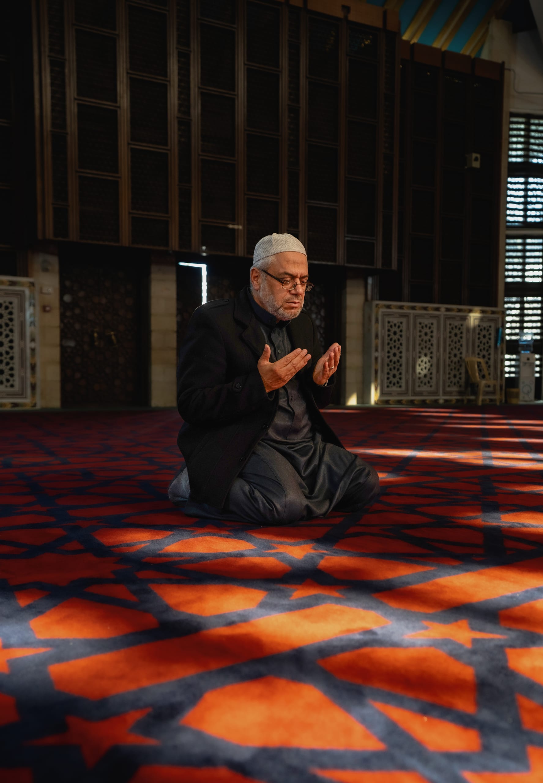 OLD MAN Read Quran Masjid Ramadain, a fine-art photograph by Ali Abu Ras