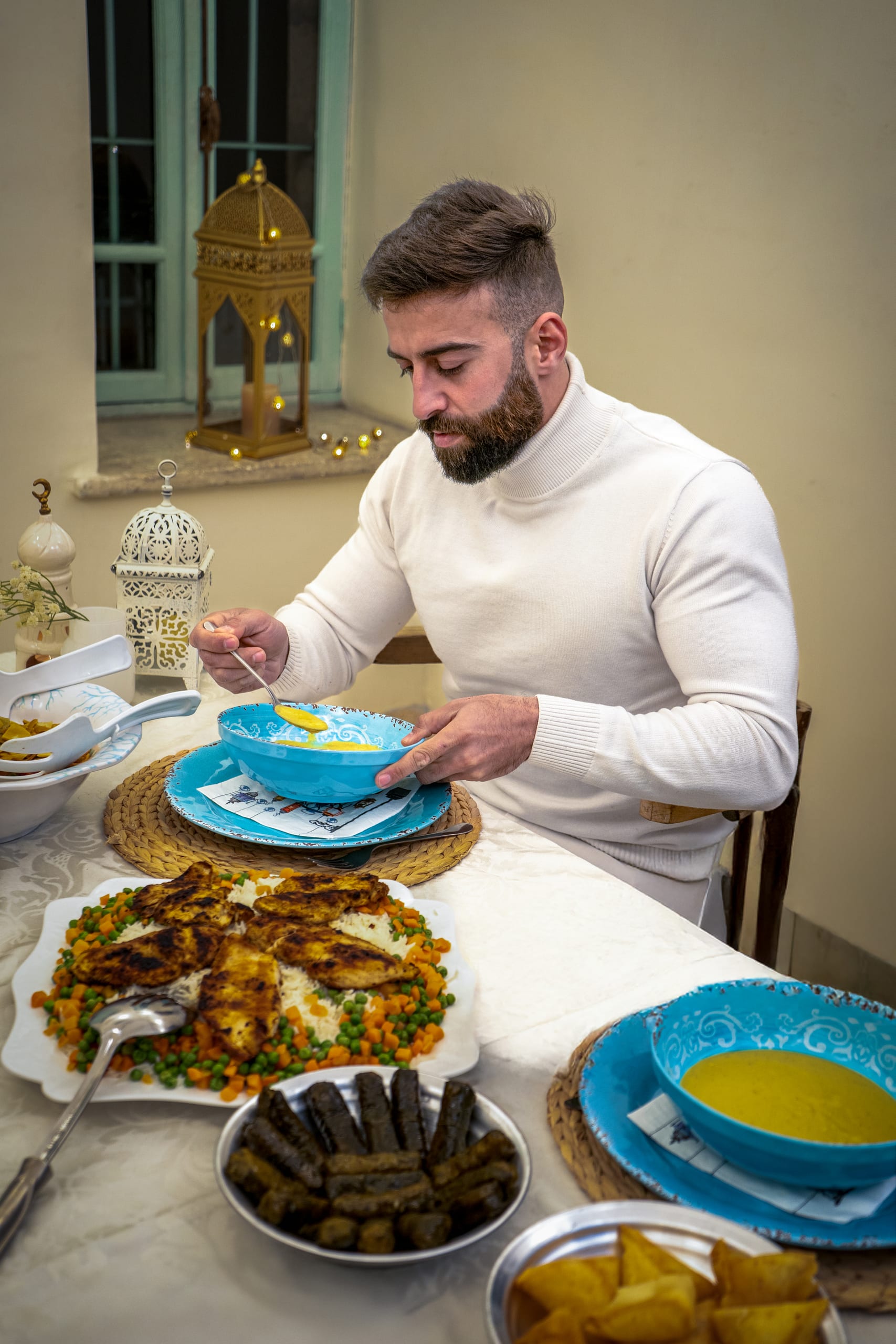 Ramadan MAN EAT Eftar, a fine-art photograph by Ali Abu Ras