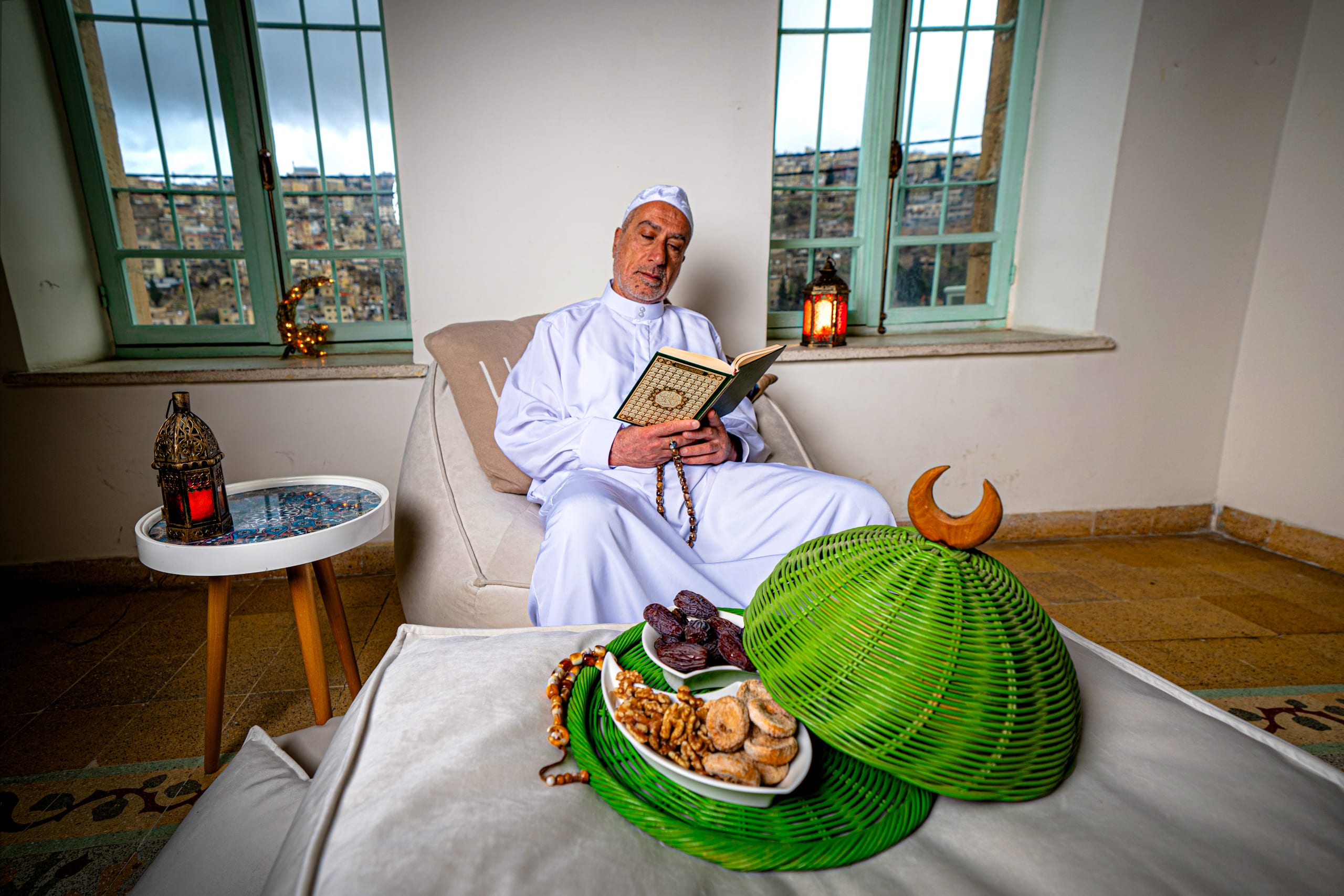 Ramadan OLD MAN Read Quran, a fine-art photograph by Ali Abu Ras