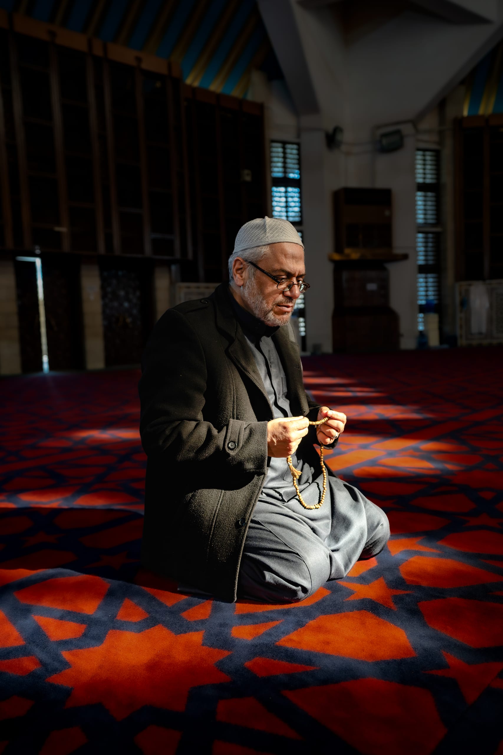 OLD MAN Read Quran Masjid Ramadain, a fine-art photograph by Ali Abu Ras