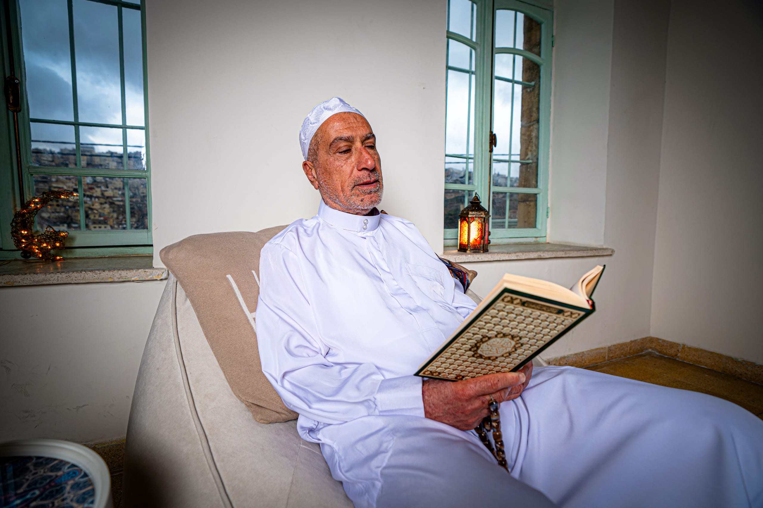 Ramadan OLD MAN Read Quran, a fine-art photograph by Ali Abu Ras